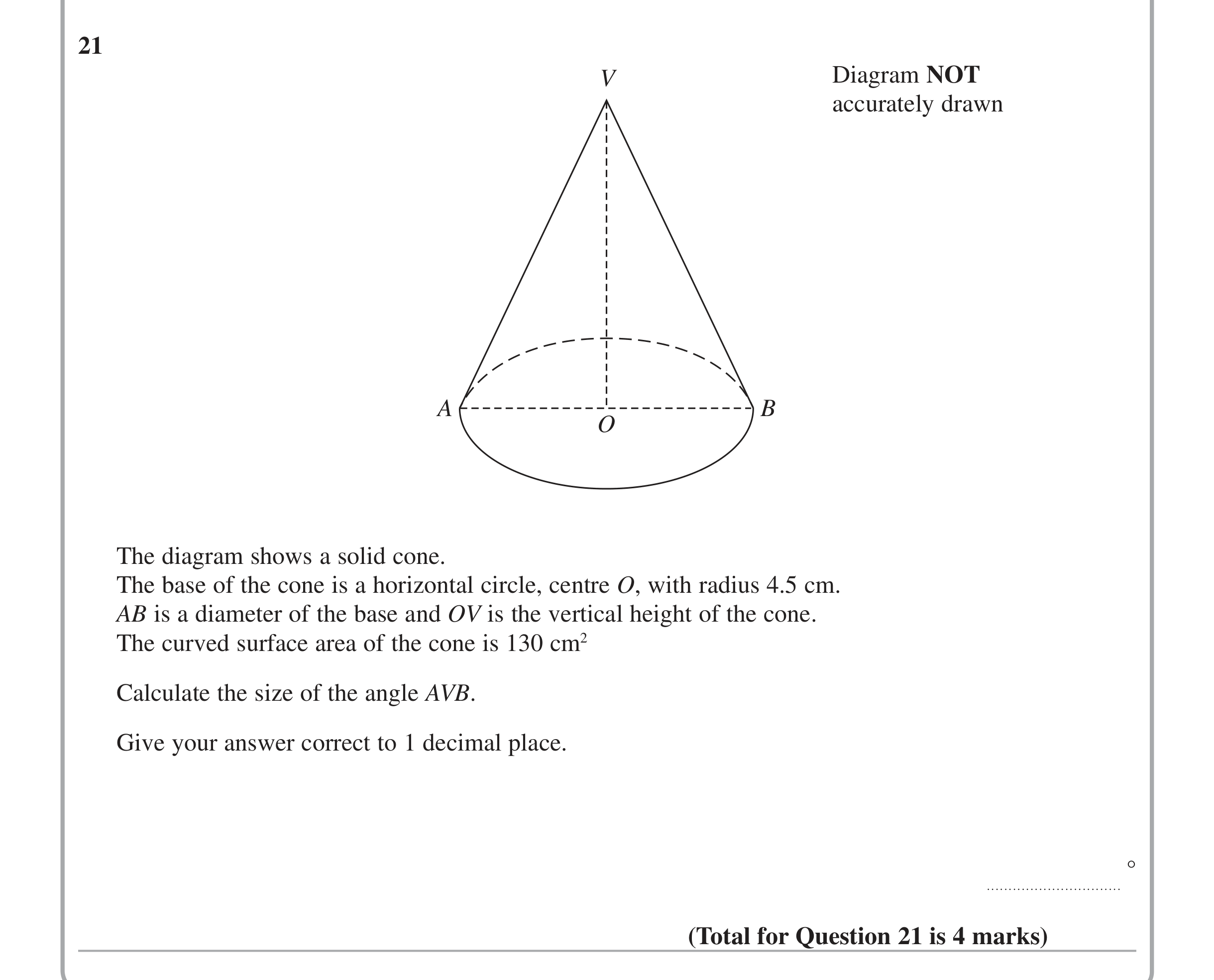 Question 21 — Trig — Edexcel iGCSE Jan 2014