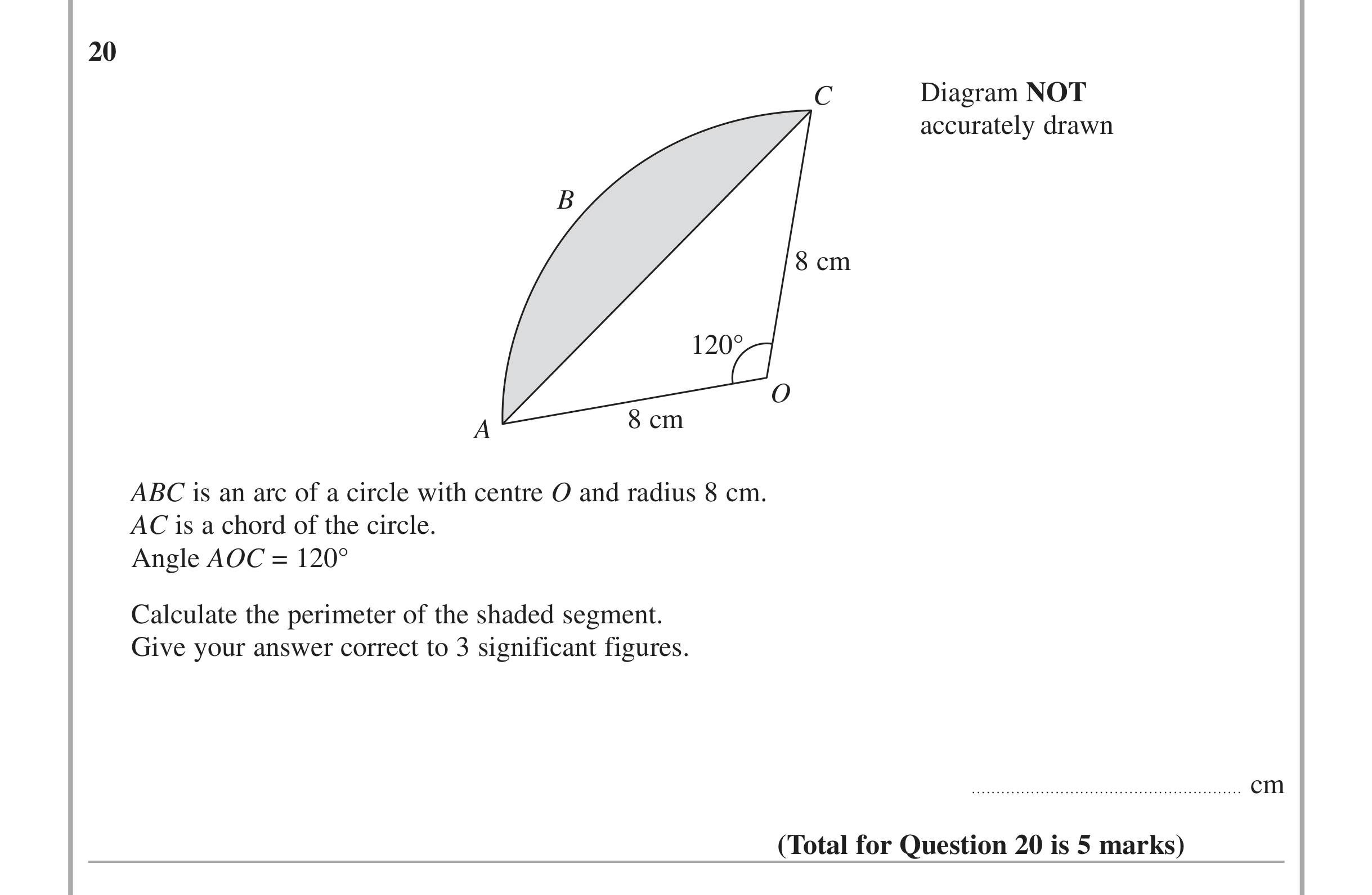 Question 20 — Trig — Edexcel iGCSE June 2015