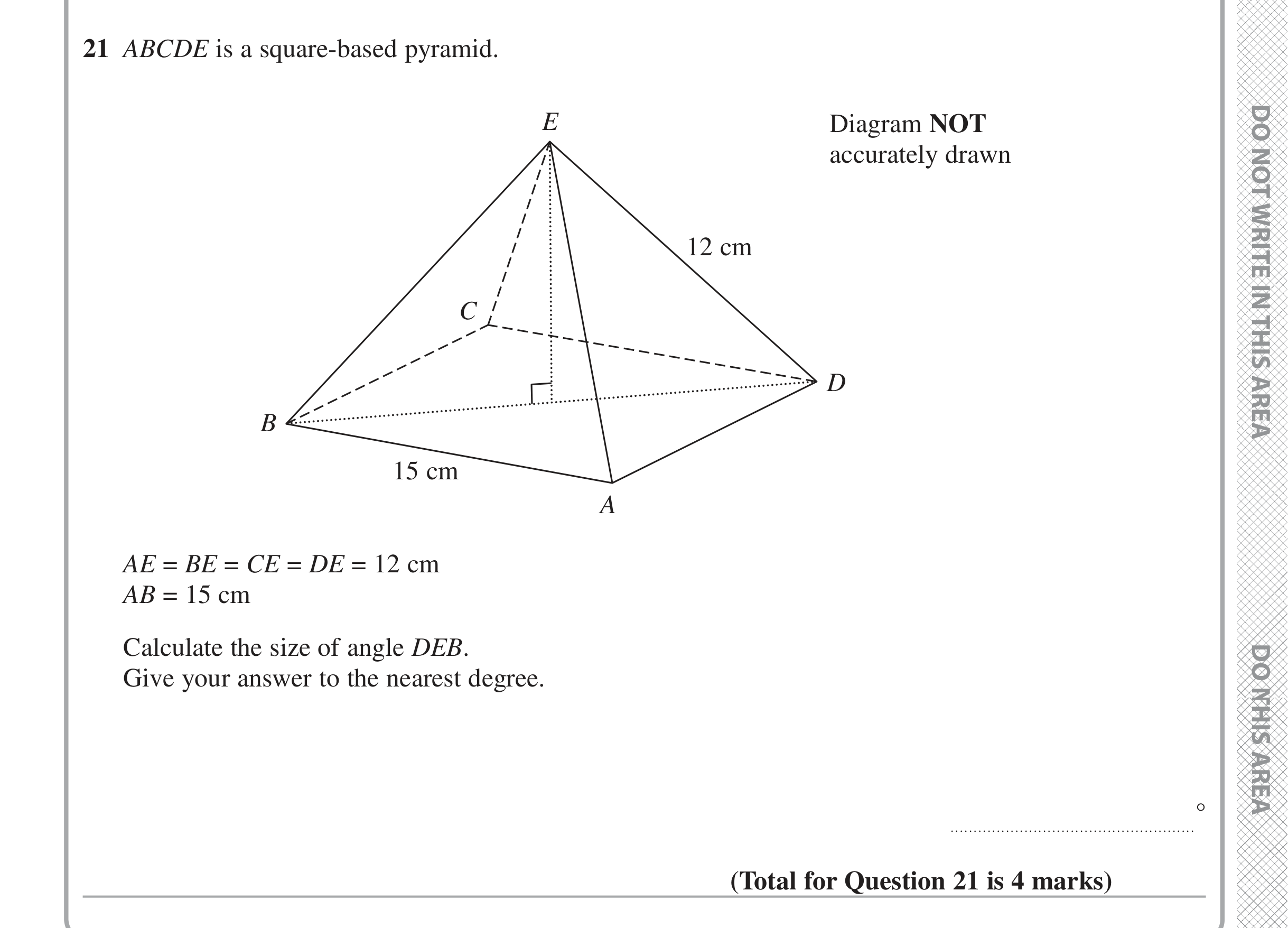 Question 21 — Trig — Edexcel iGCSE Jan 2016