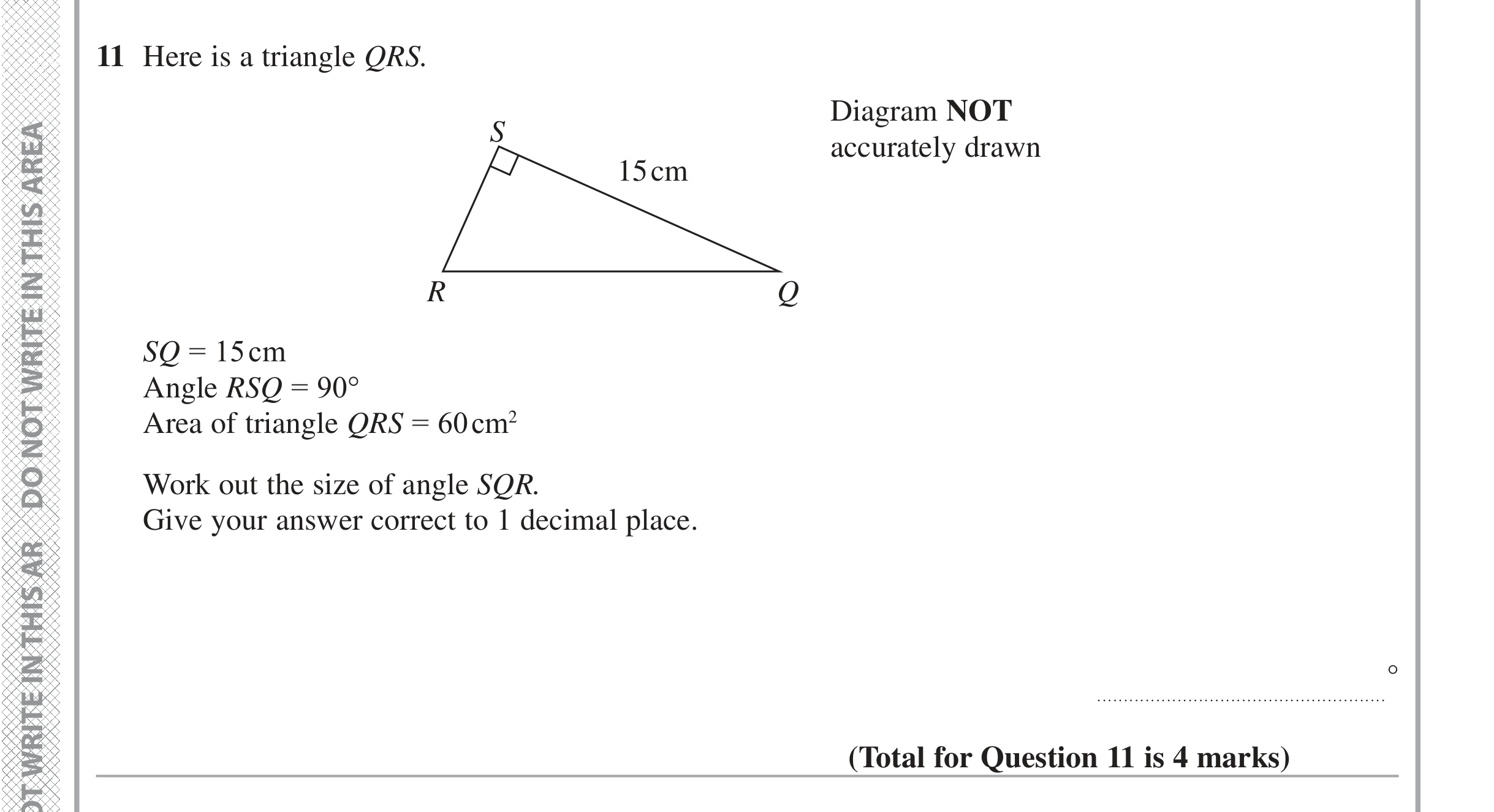 Question 11 — Trig — Edexcel iGCSE June 2016