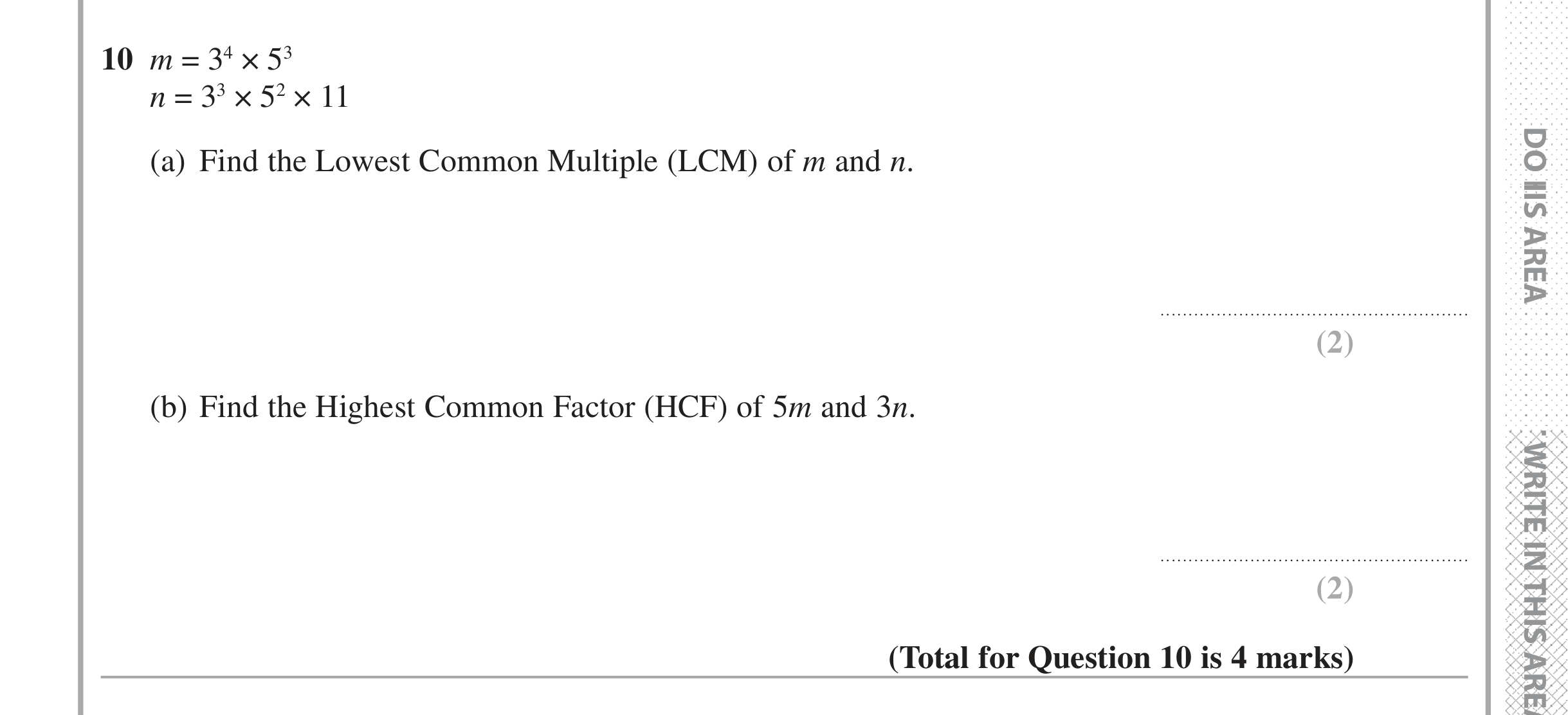 Question 10 — Indices and Surds — Edexcel iGCSE Jan 2017