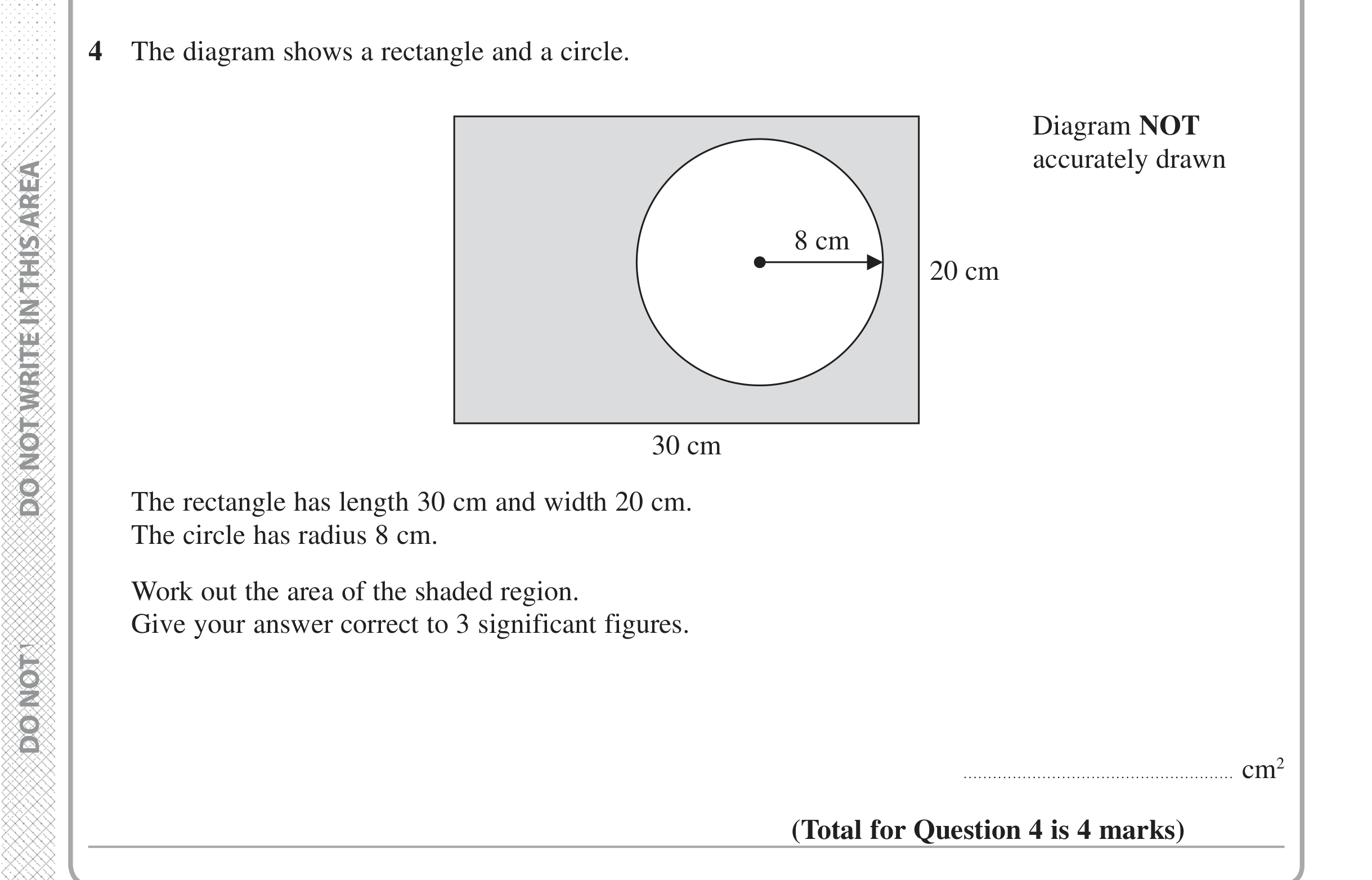 Question 4 — Circles — Edexcel iGCSE Jan 2017