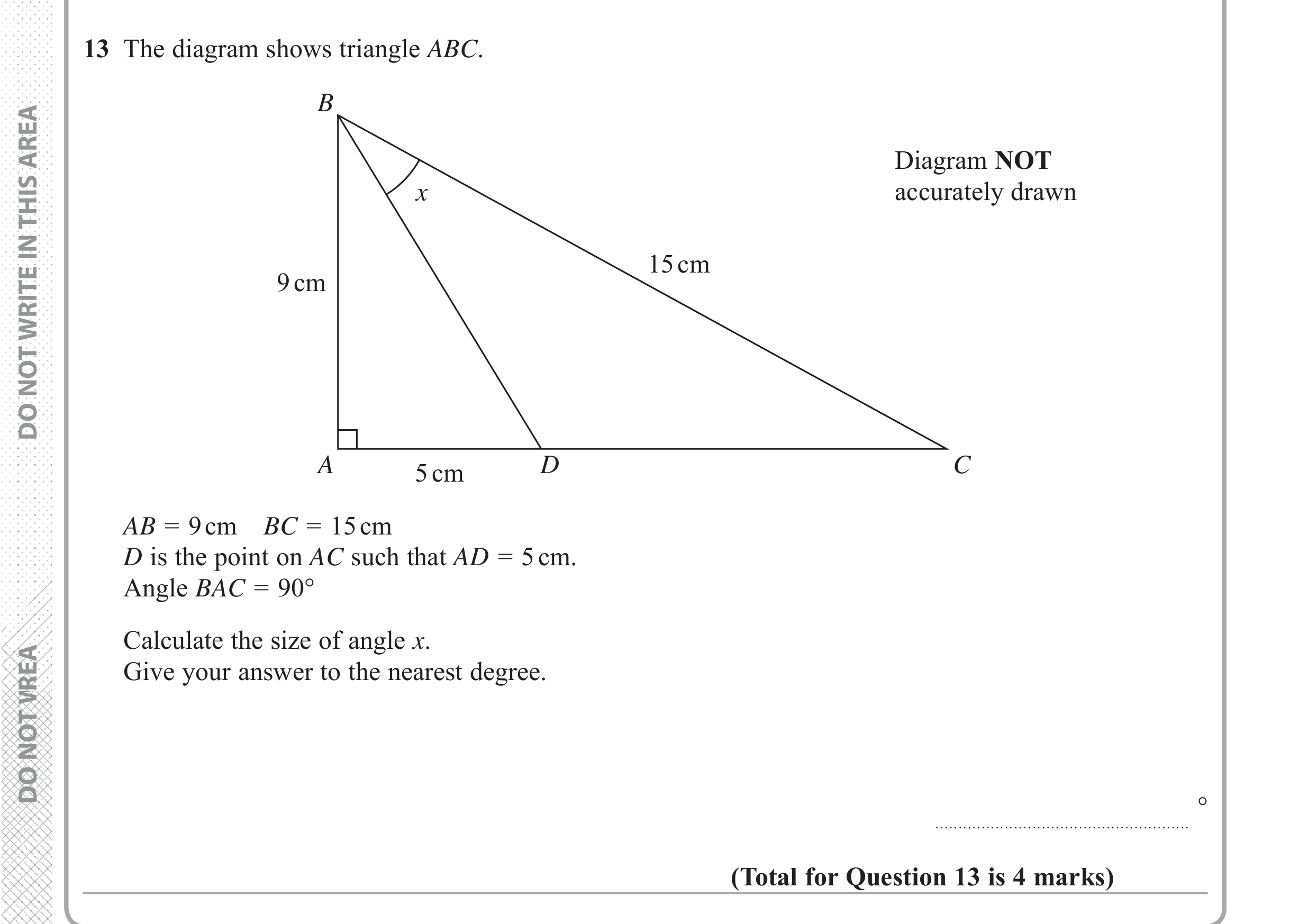 Question 13 — Trig — Edexcel iGCSE June 2017