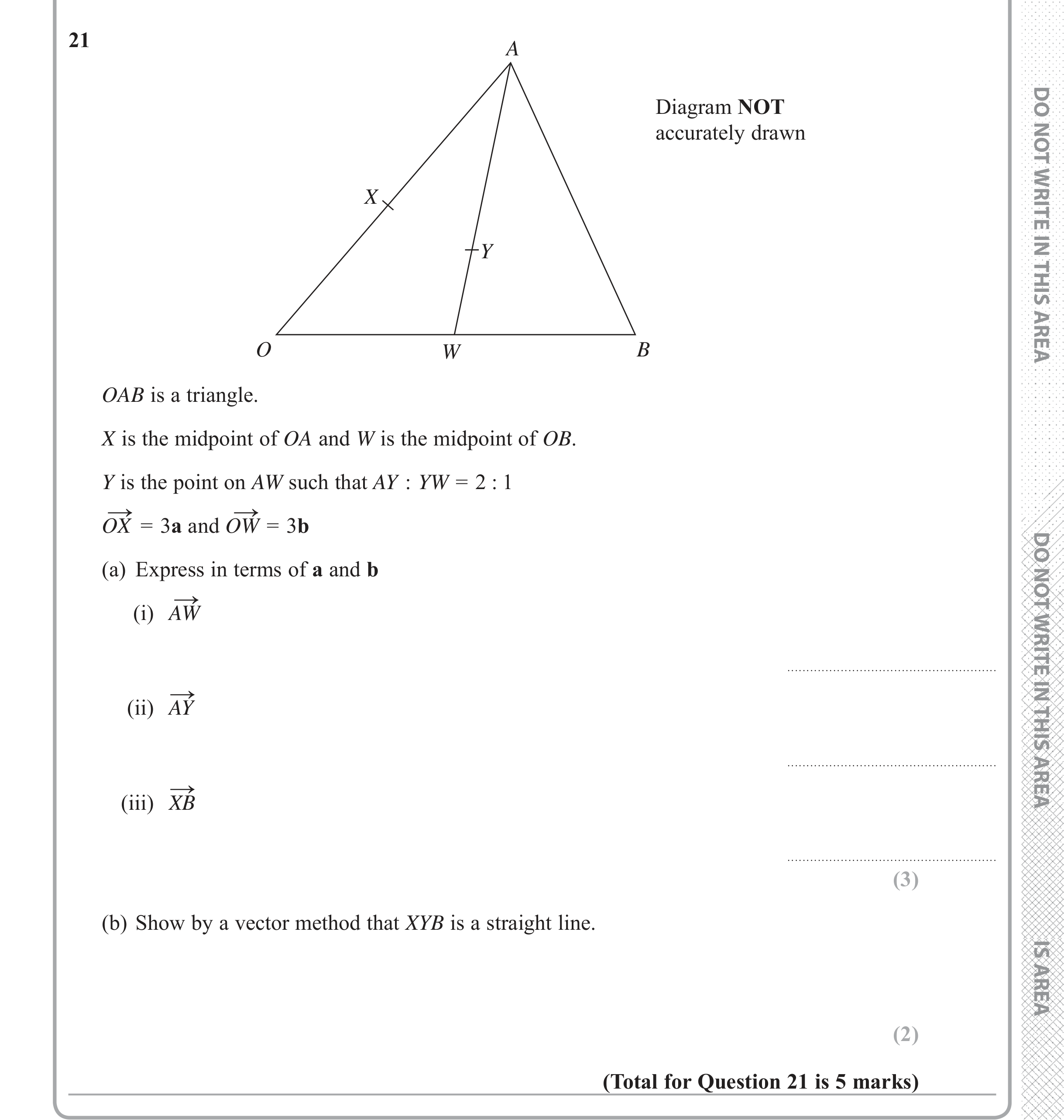 Question 21 — Vectors — Edexcel iGCSE June 2017