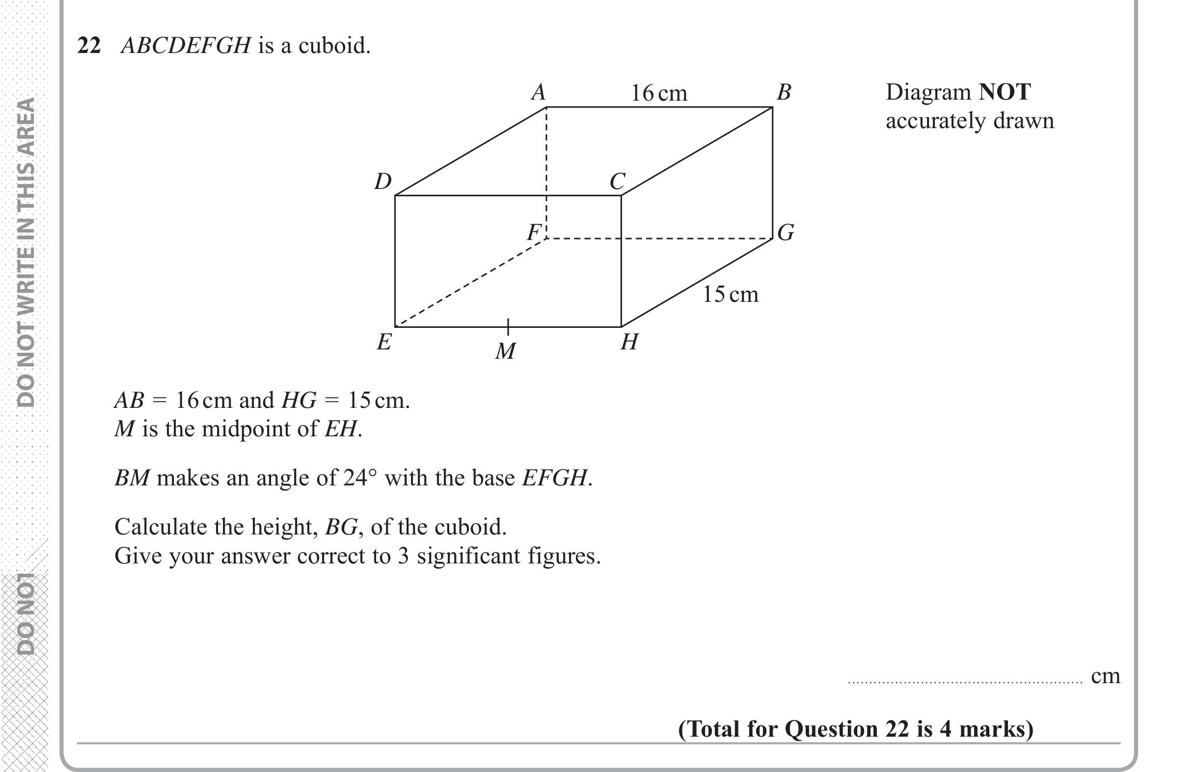 Question 22 — Vectors — Edexcel iGCSE June 2017