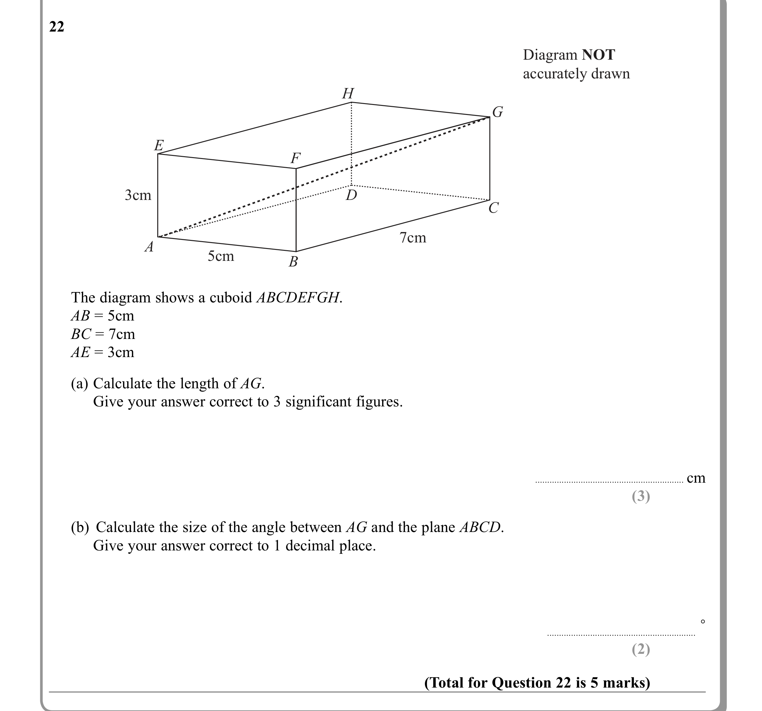 Question 22 — Trig — Edexcel iGCSE June 2011