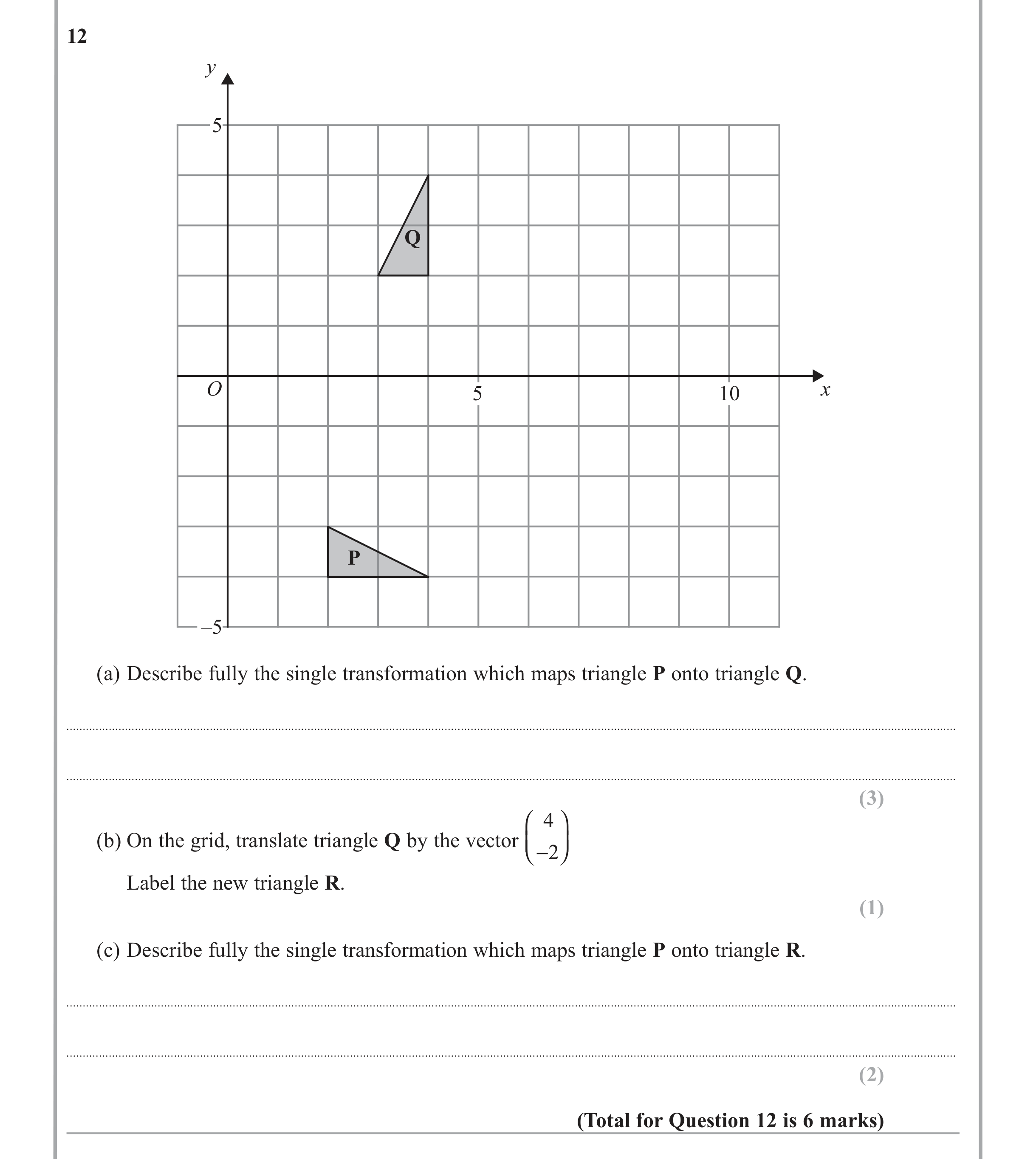 Question 12 — Vectors — Edexcel iGCSE Jan 2012