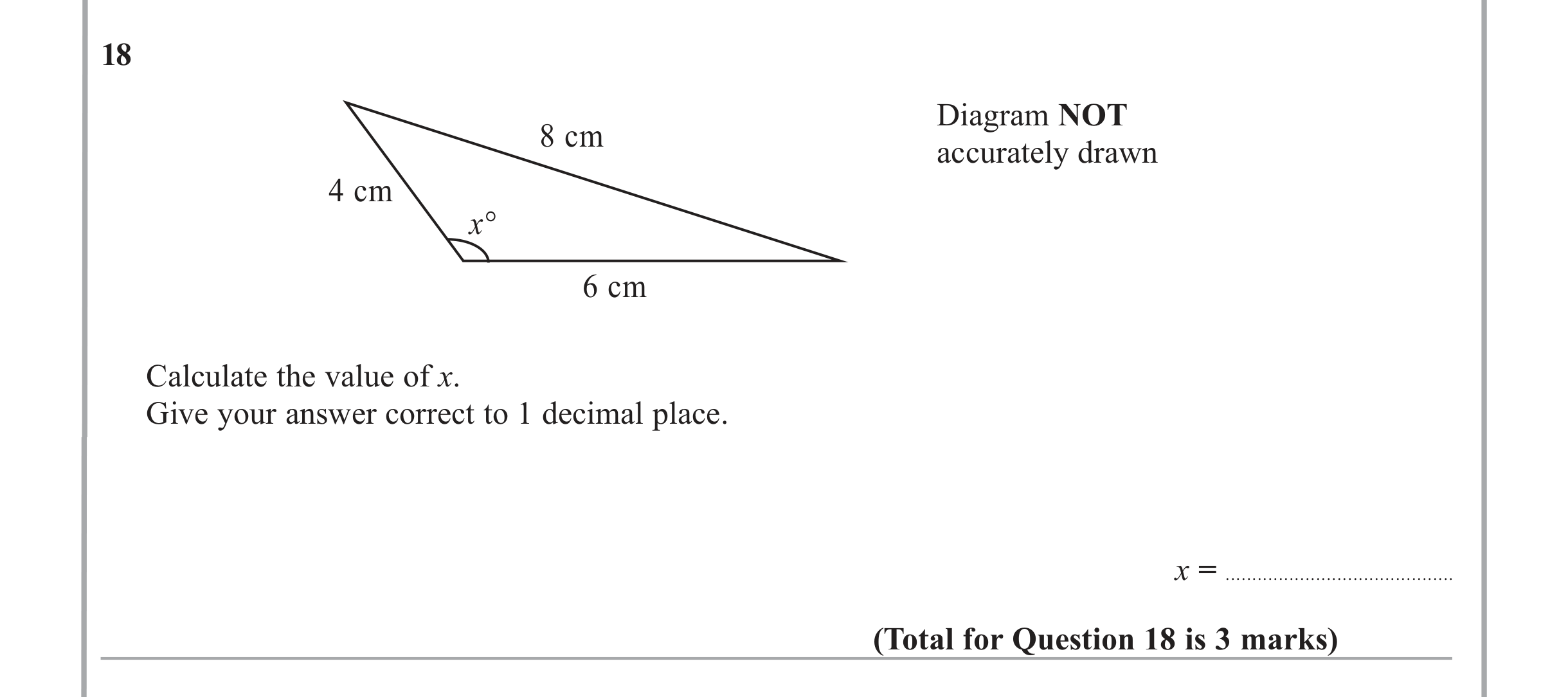 Question 18 — Trig — Edexcel iGCSE Jan 2012