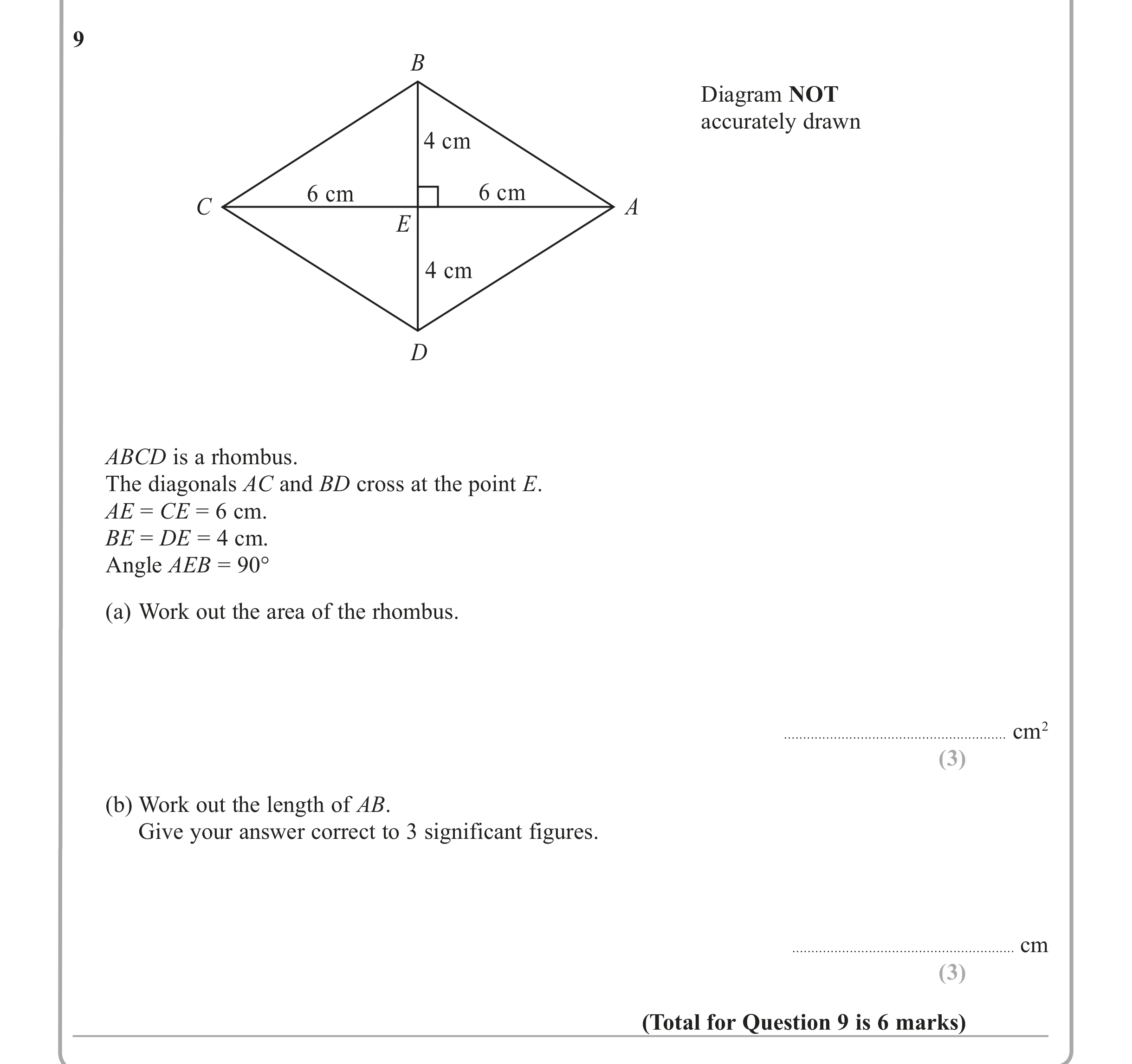 Question 9 — Trig — Edexcel iGCSE Jan 2012