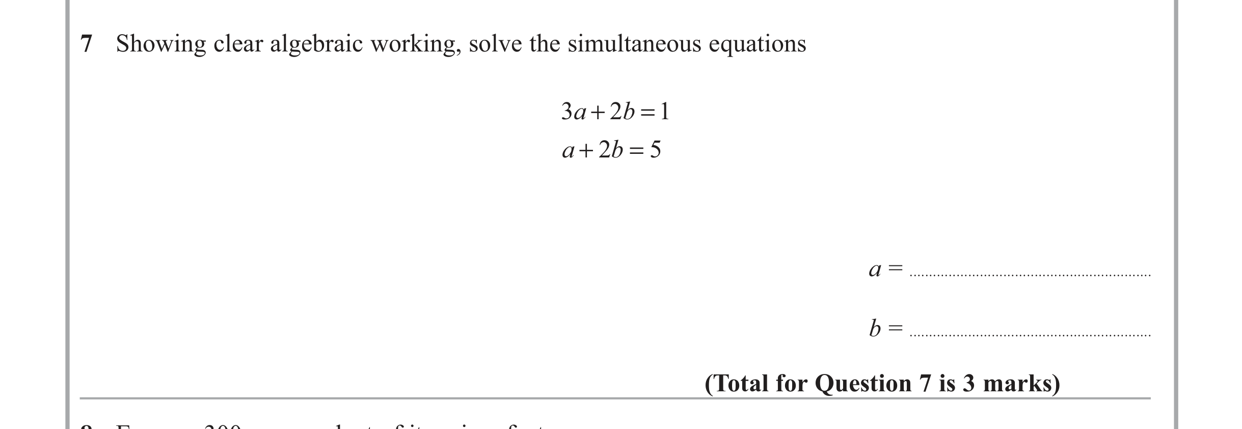 Question 7 — Coordinate Geometry — Edexcel iGCSE June 2012