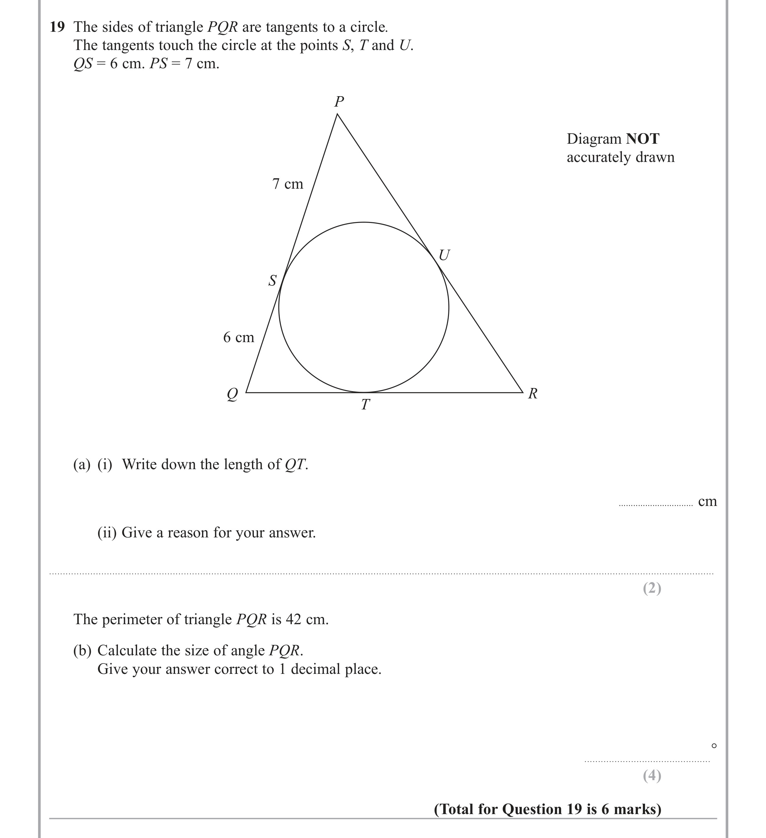 Question 19 — Trig — Edexcel iGCSE June 2013
