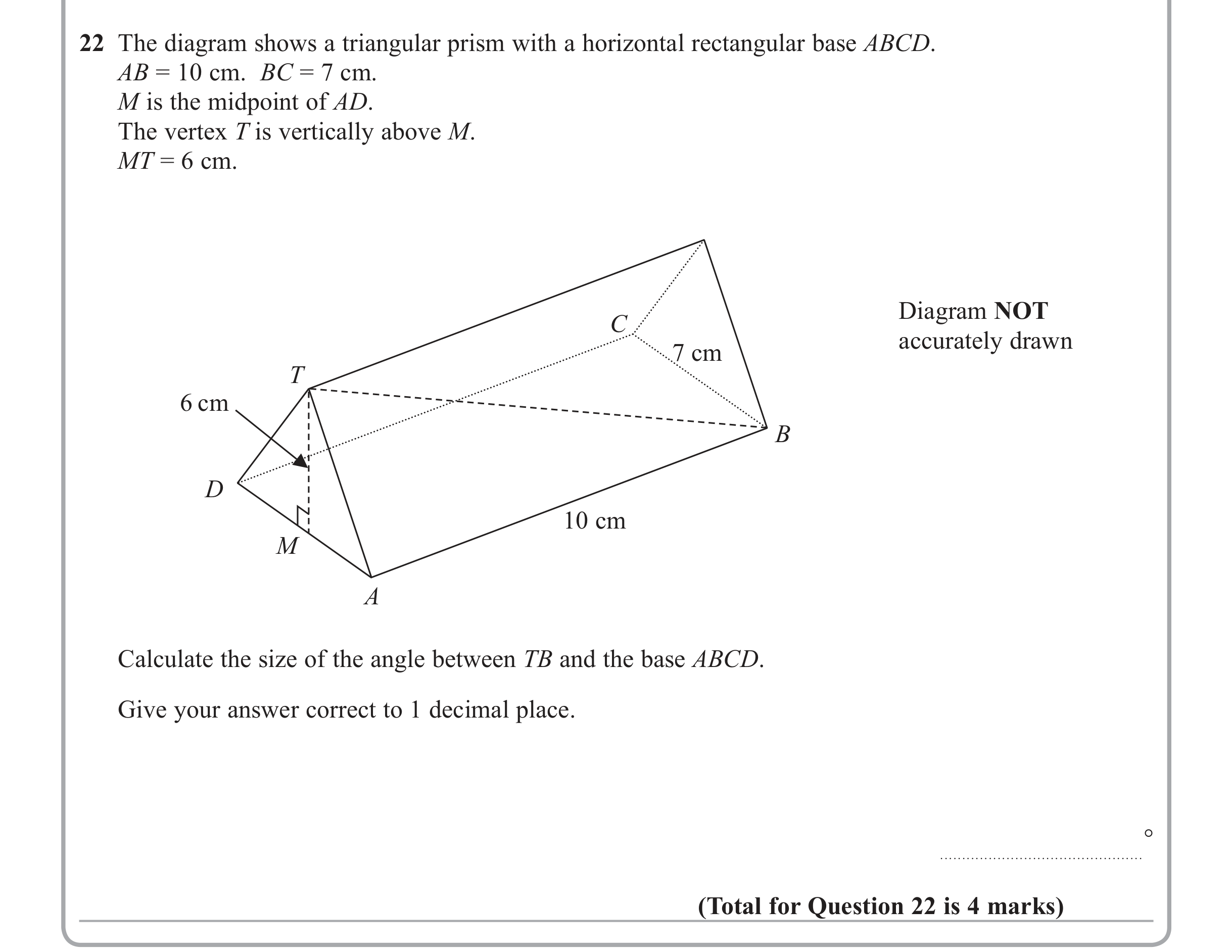 Question 22 — Trig — Edexcel iGCSE June 2013
