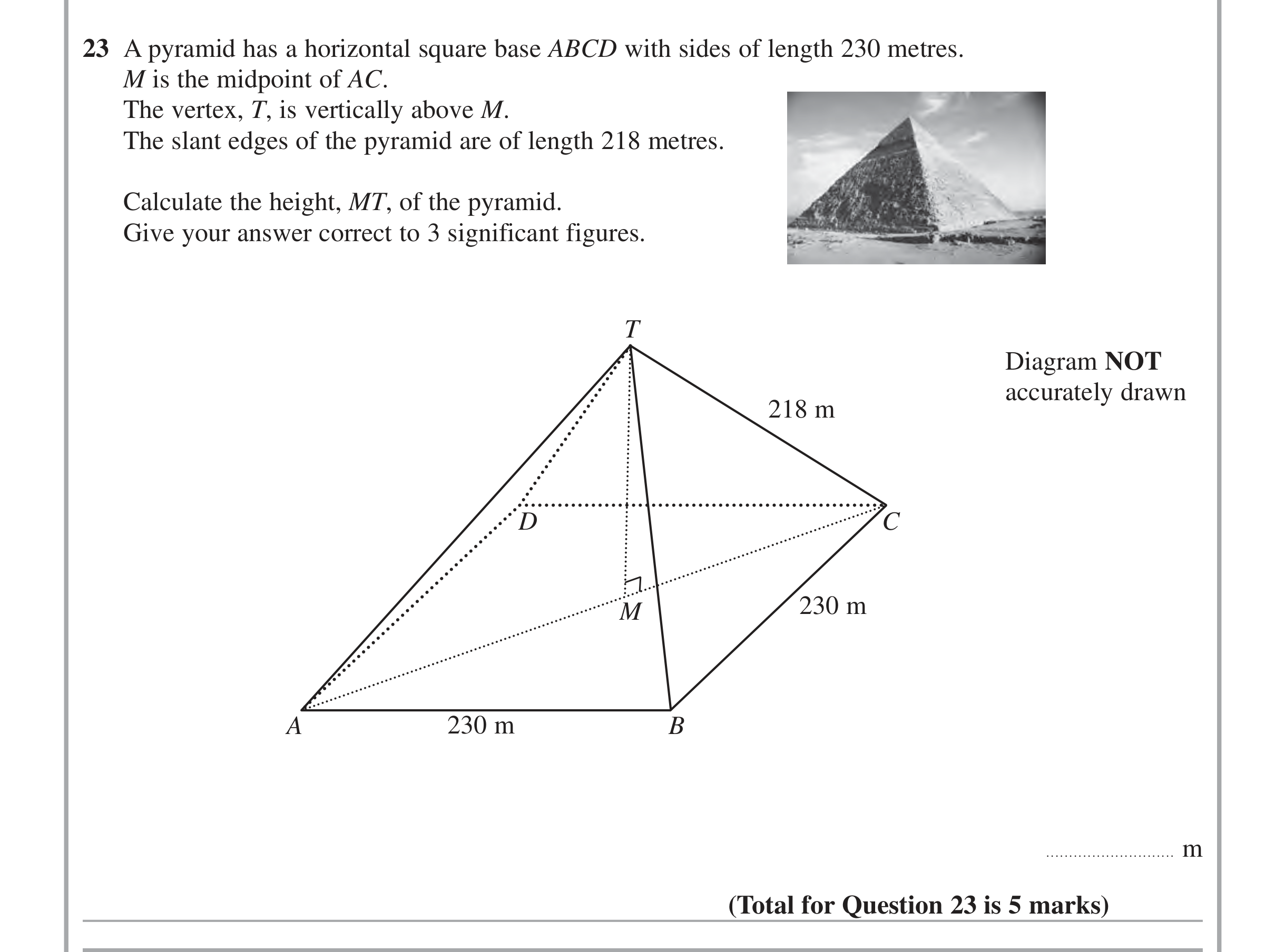 Question 23 — Trig — Edexcel iGCSE Jan 2014