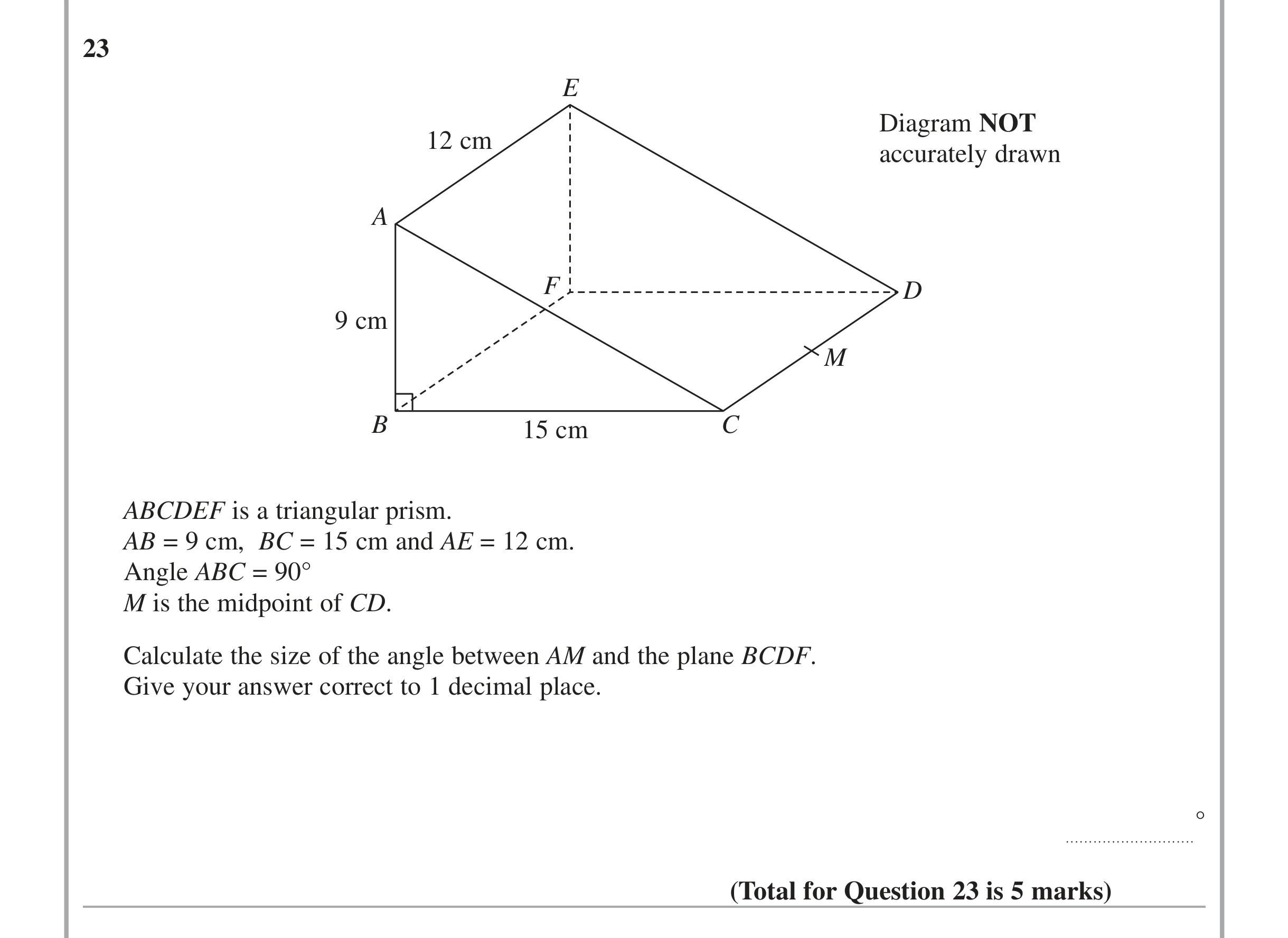 Question 23 — Trig — Edexcel iGCSE June 2014