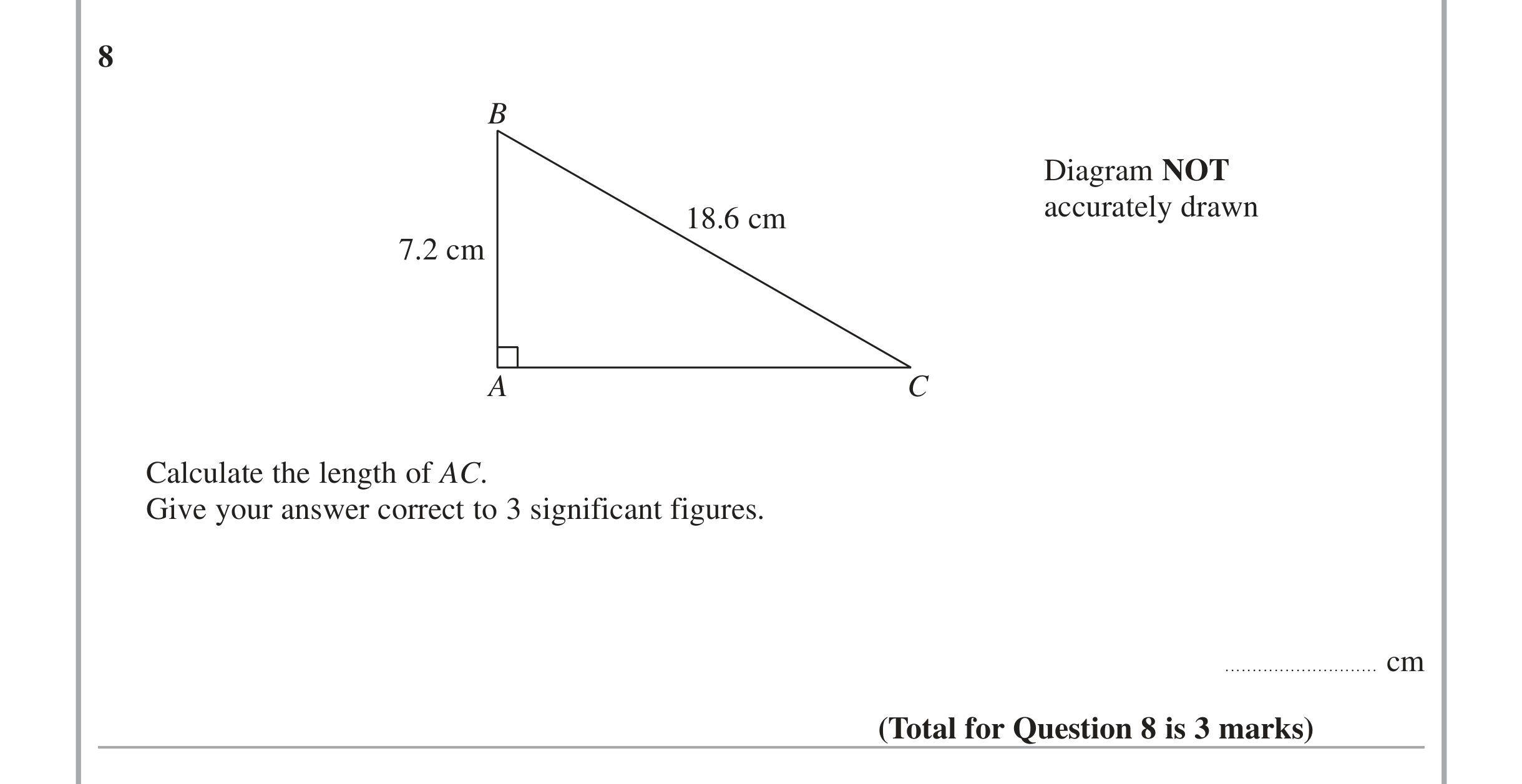 Question 8 — Trig — Edexcel iGCSE June 2014