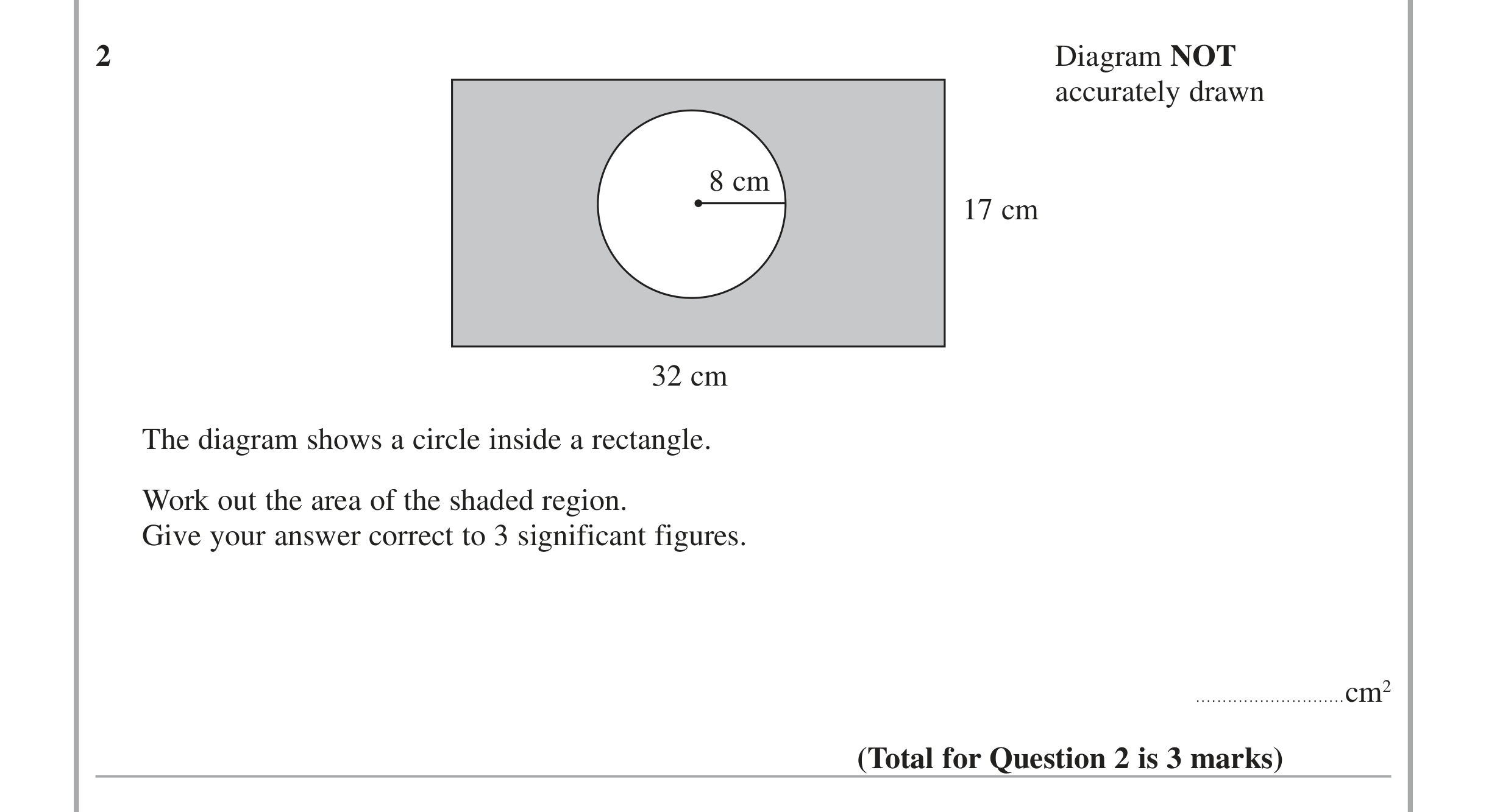 Question 2 — Perimeter and Area — Edexcel iGCSE Jan 2015