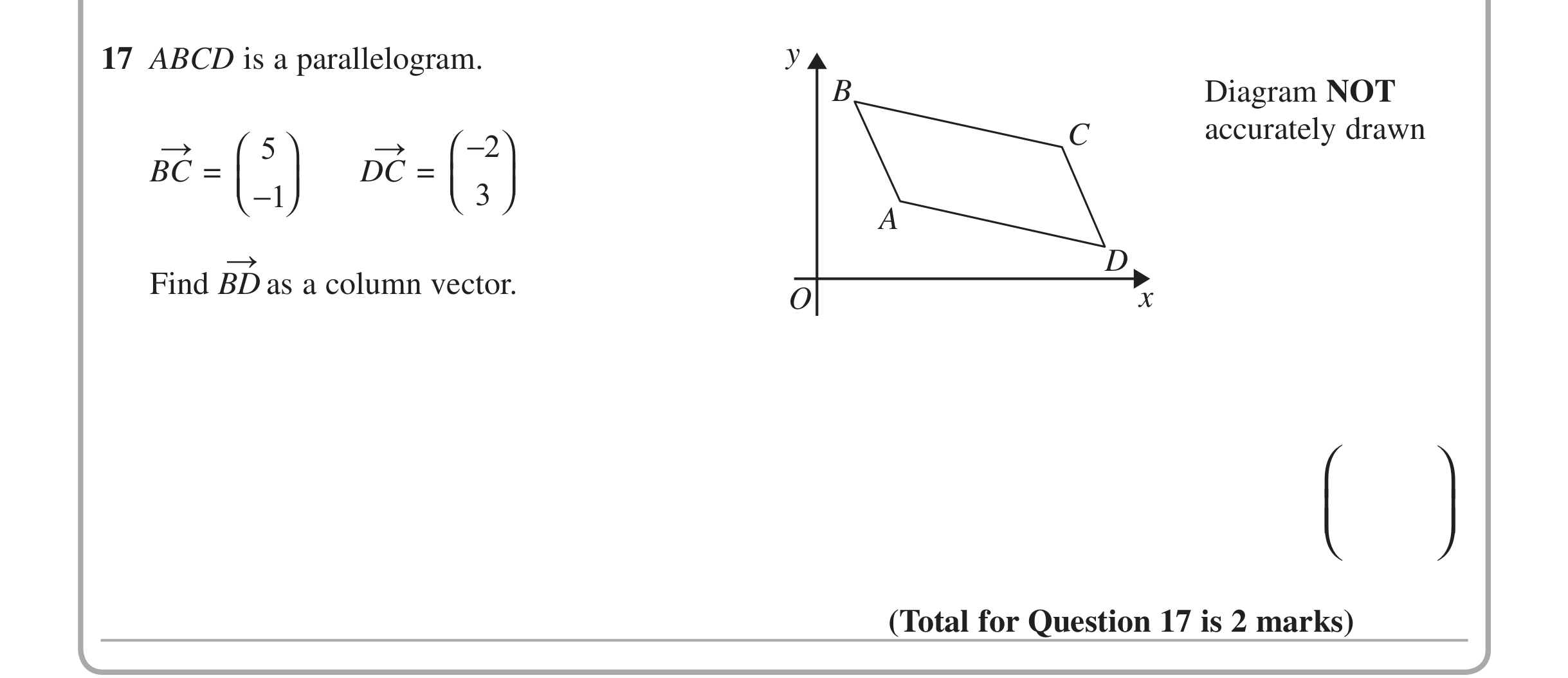 Question 17 — Vectors — Edexcel iGCSE June 2015