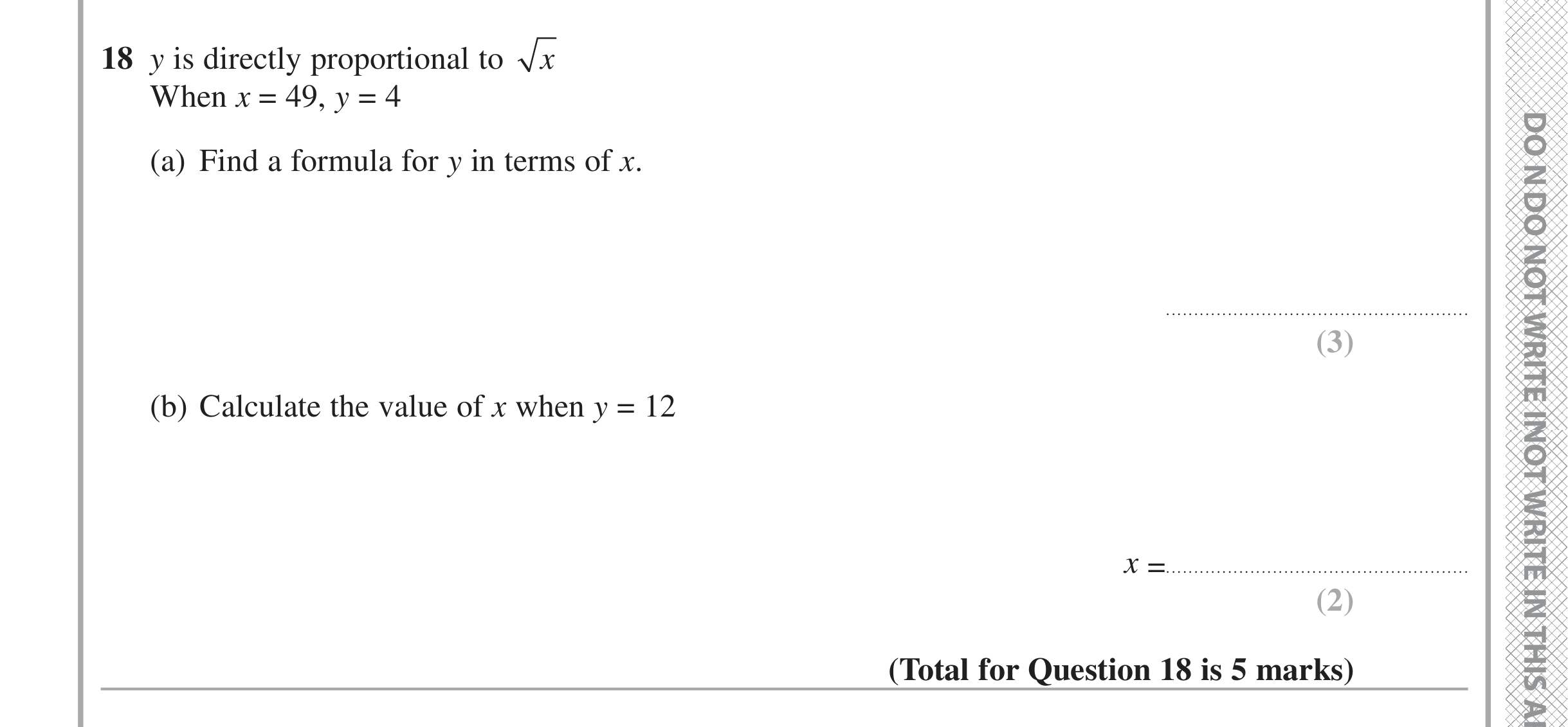 Question 18 — Indices and Surds — Edexcel iGCSE Jan 2016