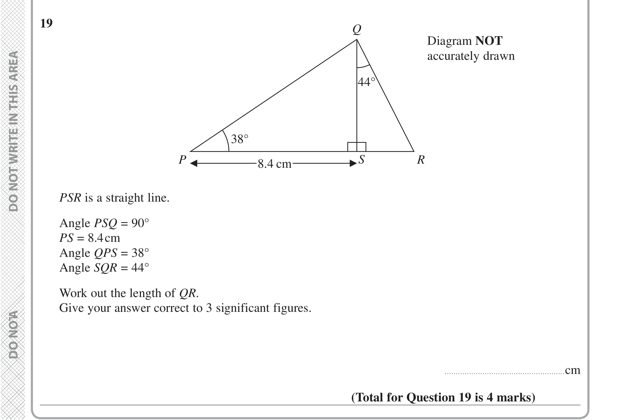 Question 19 — Trig — Edexcel iGCSE Jan 2016