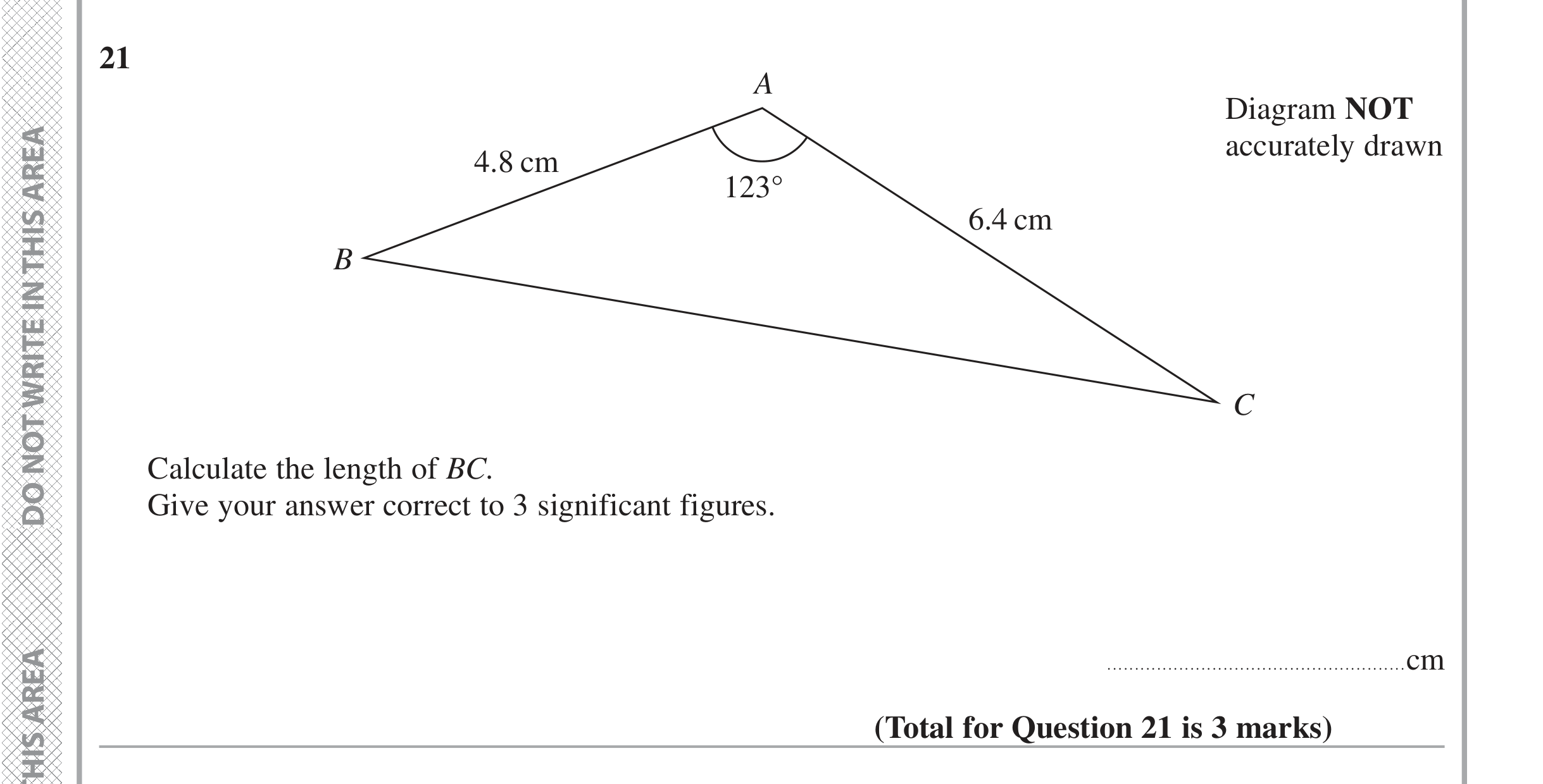 Question 21 — Trig — Edexcel iGCSE Jan 2016