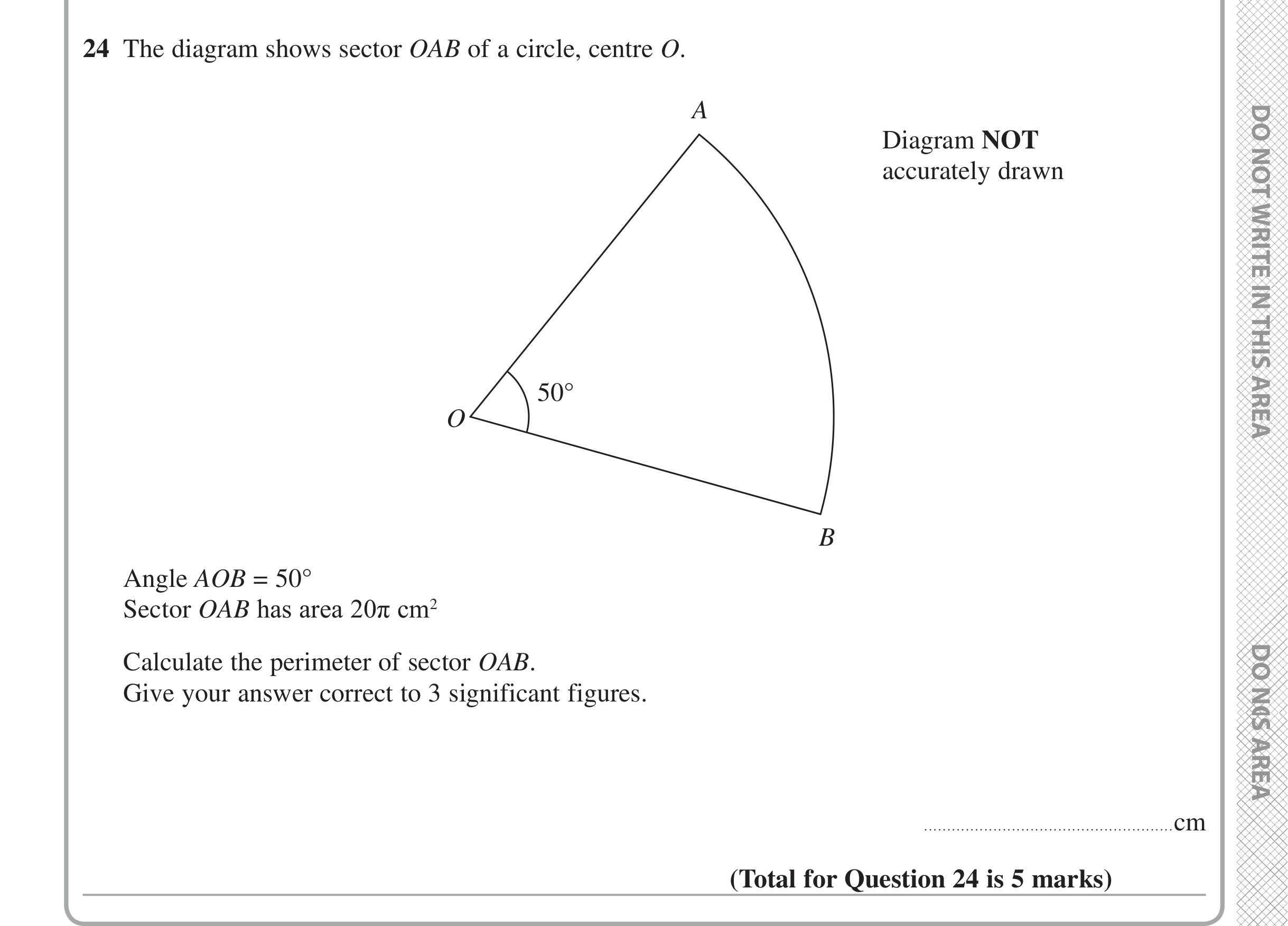 Question 24 — Circles — Edexcel iGCSE Jan 2016
