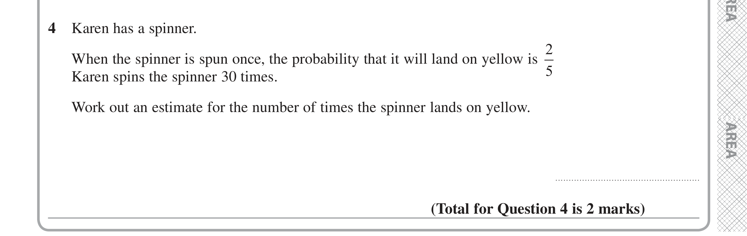 Question 4 — Probability — Edexcel iGCSE Jan 2016