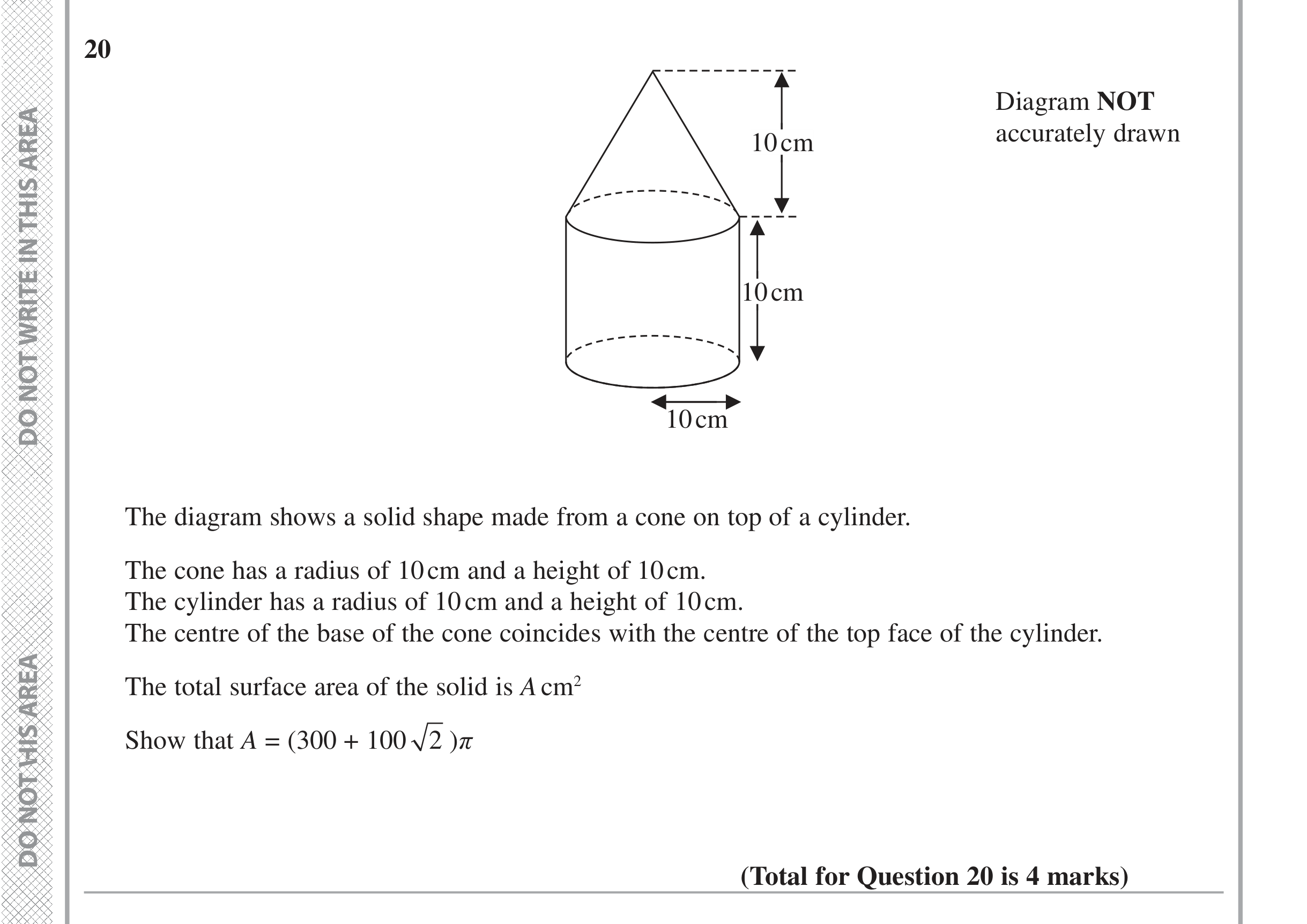 Question 20 — Indices and Surds — Edexcel iGCSE June 2016