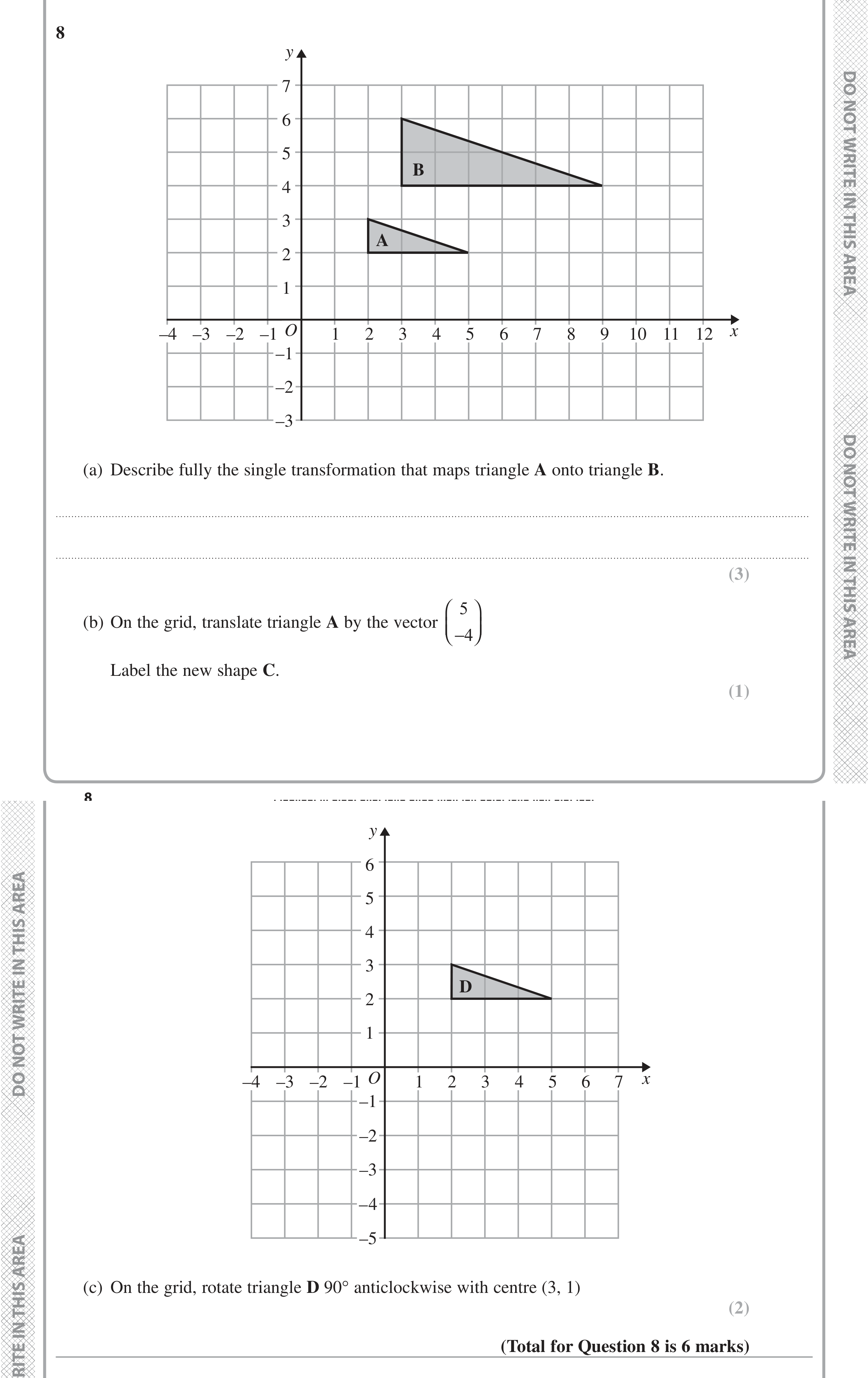 Question 8 — Vectors — Edexcel iGCSE June 2016