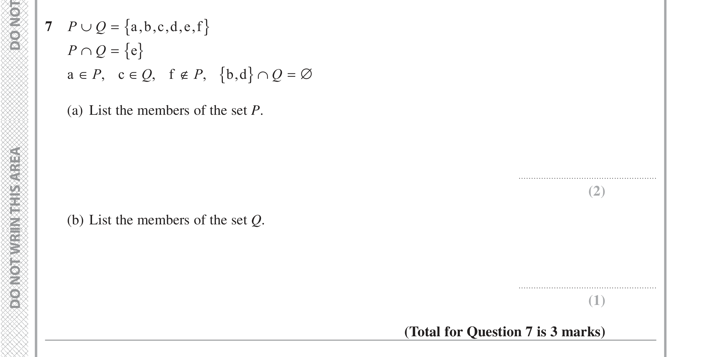 Question 7 — Venn Diagram — Edexcel iGCSE Jan 2017