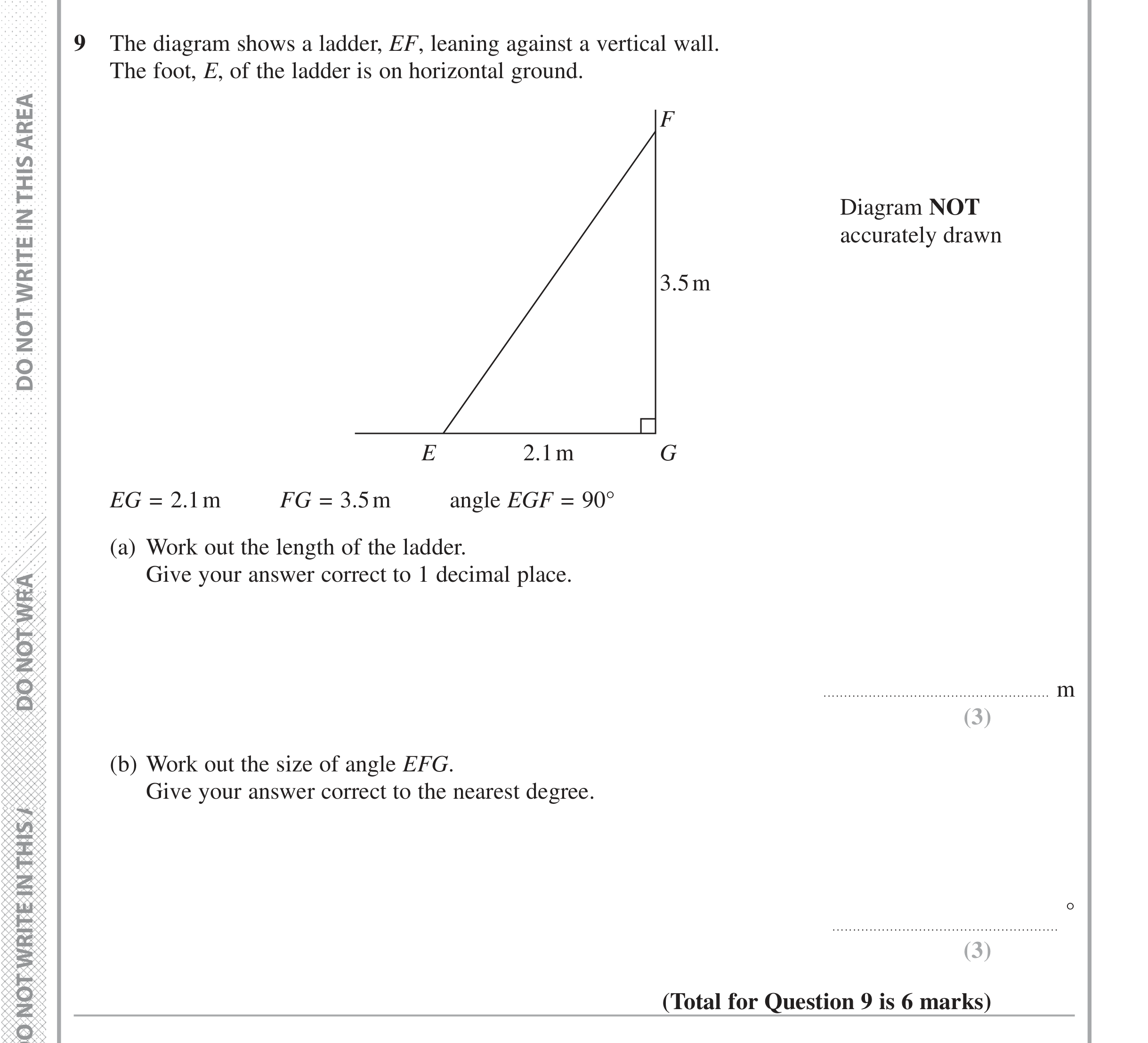 Question 9 — Trig — Edexcel iGCSE Jan 2017