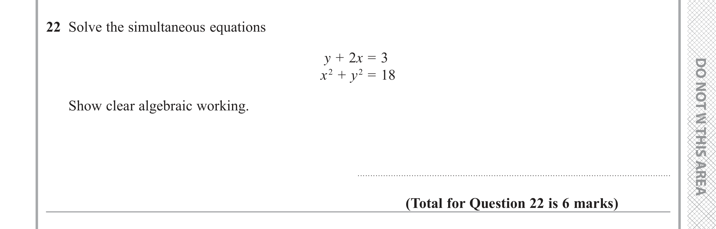Question 22 — Coordinate Geometry — Edexcel iGCSE Jan 2018