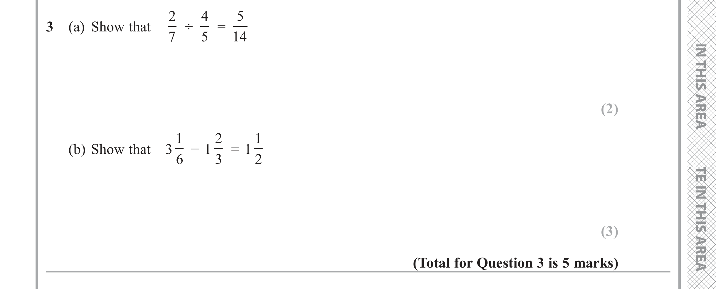Question 3 — Proof — Edexcel iGCSE Jan 2018