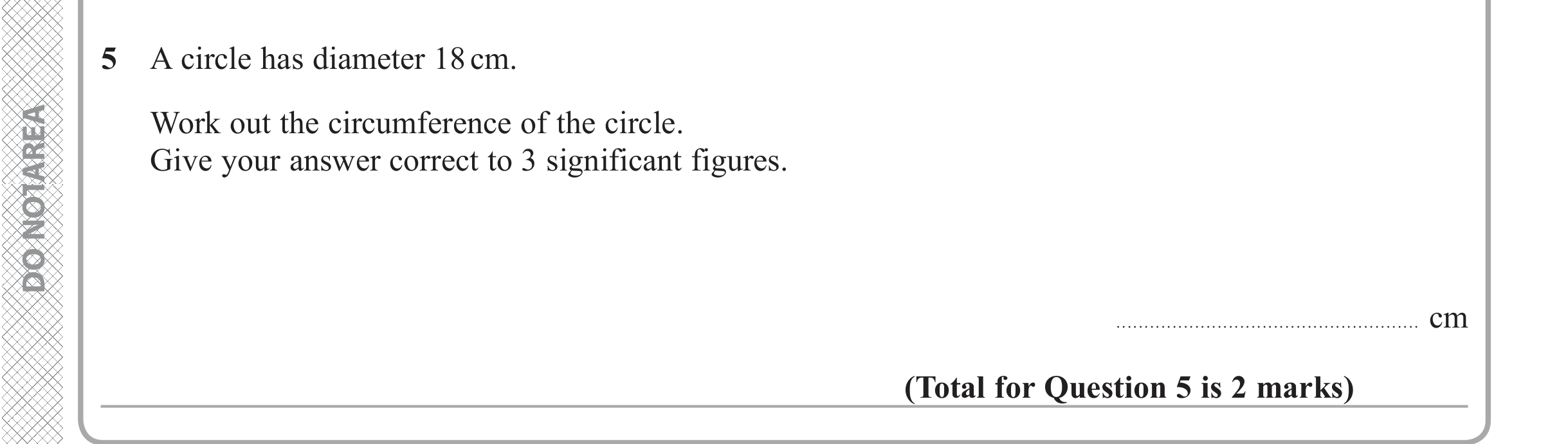 Question 5 — Circles — Edexcel iGCSE Jan 2018
