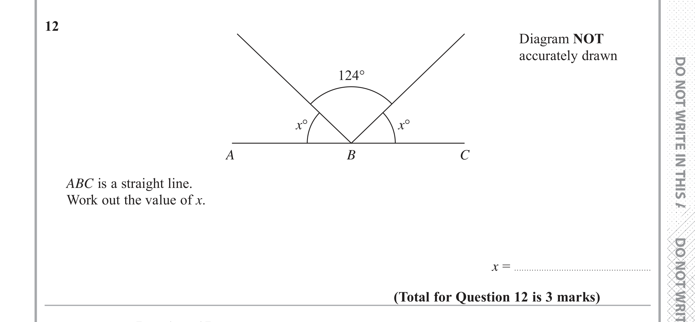 Question 12 — Angles — Edexcel iGCSE June 2018