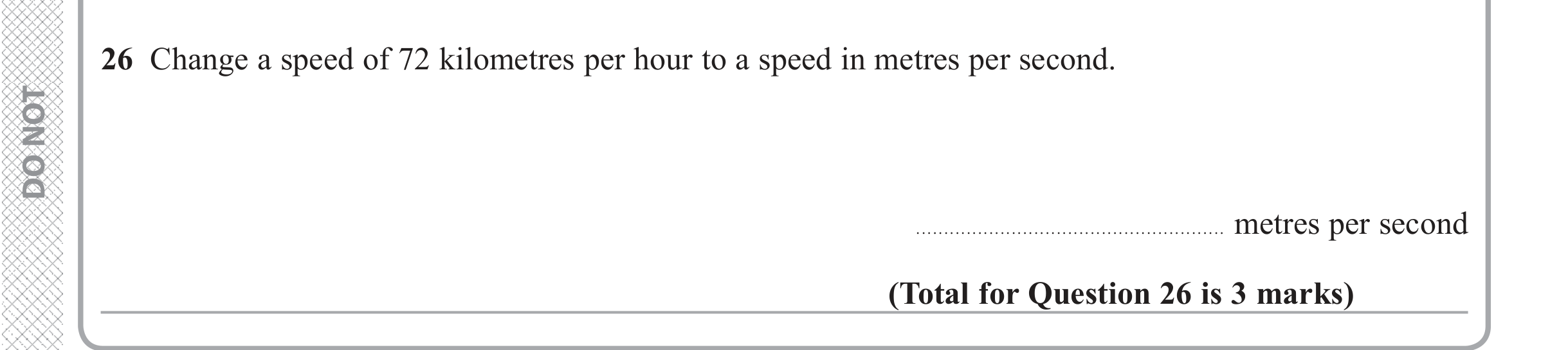Question 26 — Unit Conversions — Edexcel iGCSE June 2018