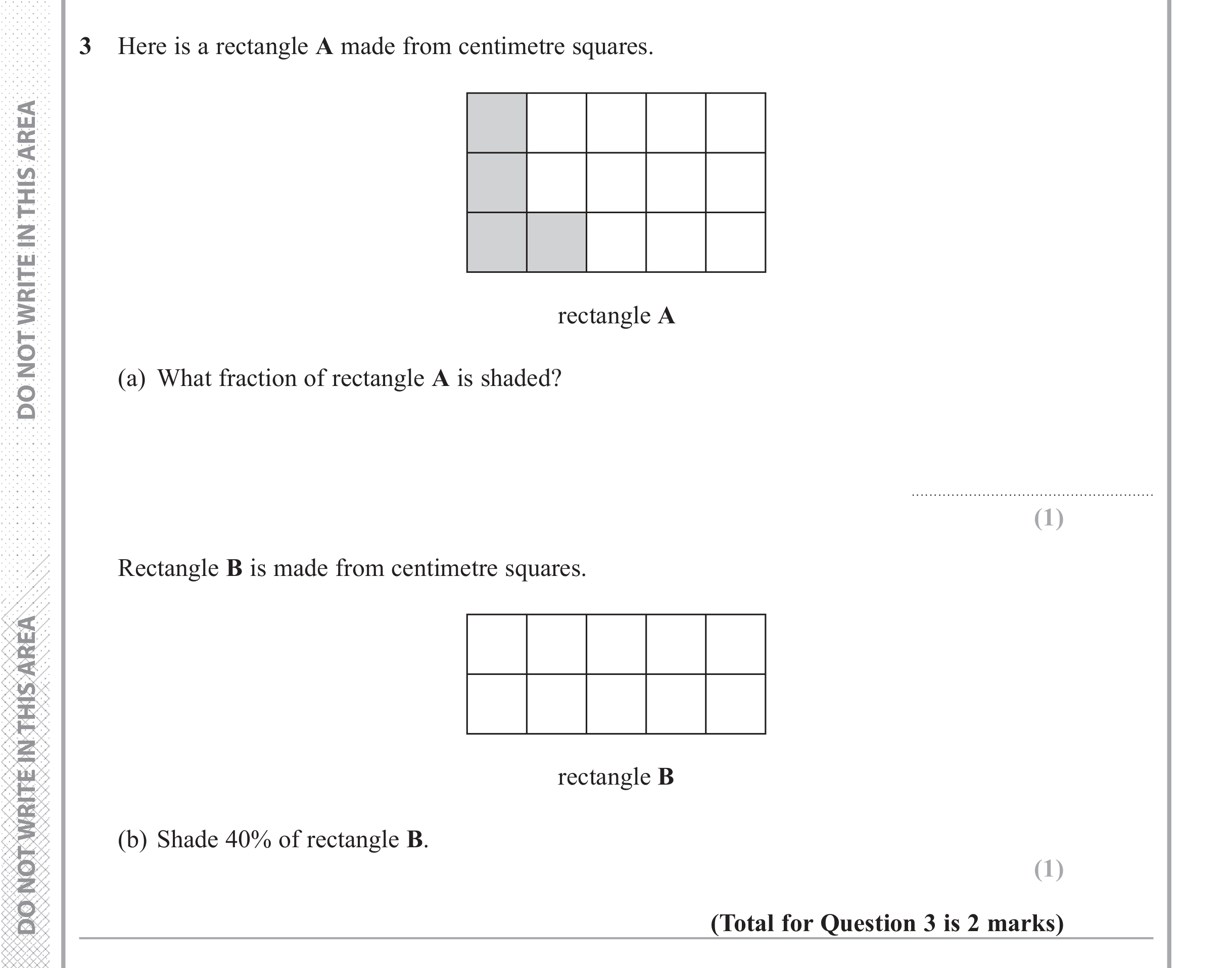 Question 3 — Fractions, Percentages — Edexcel iGCSE June 2018