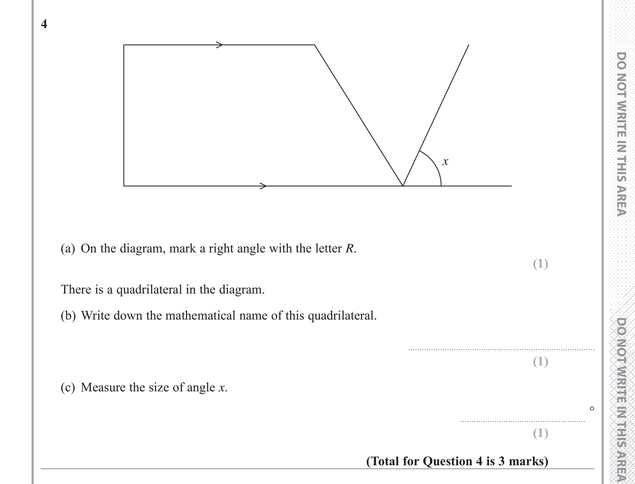 Question 4 — Angles — Edexcel iGCSE June 2018