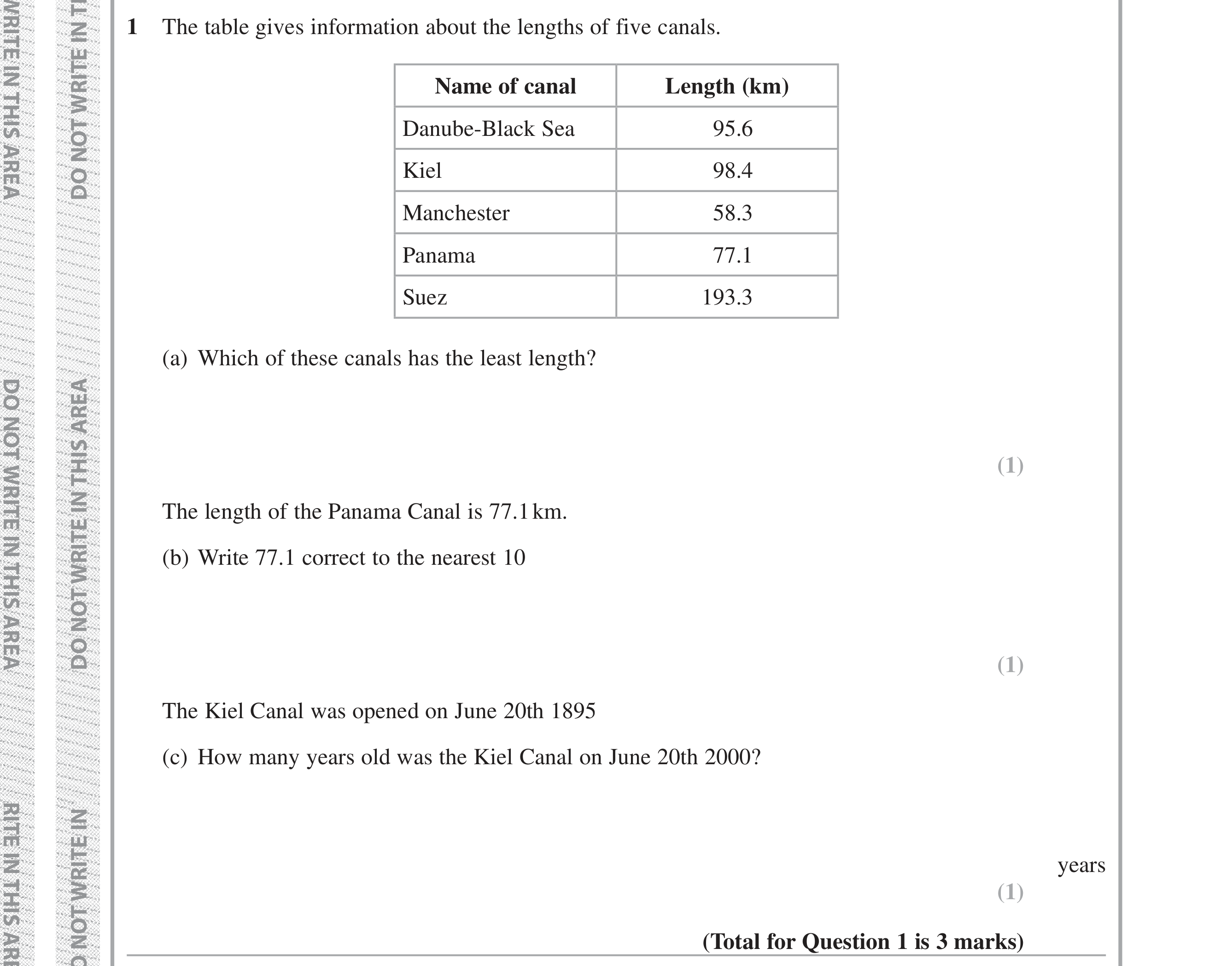 Question 1 — Interpret Statistical Diagrams — Edexcel iGCSE Jan 2019