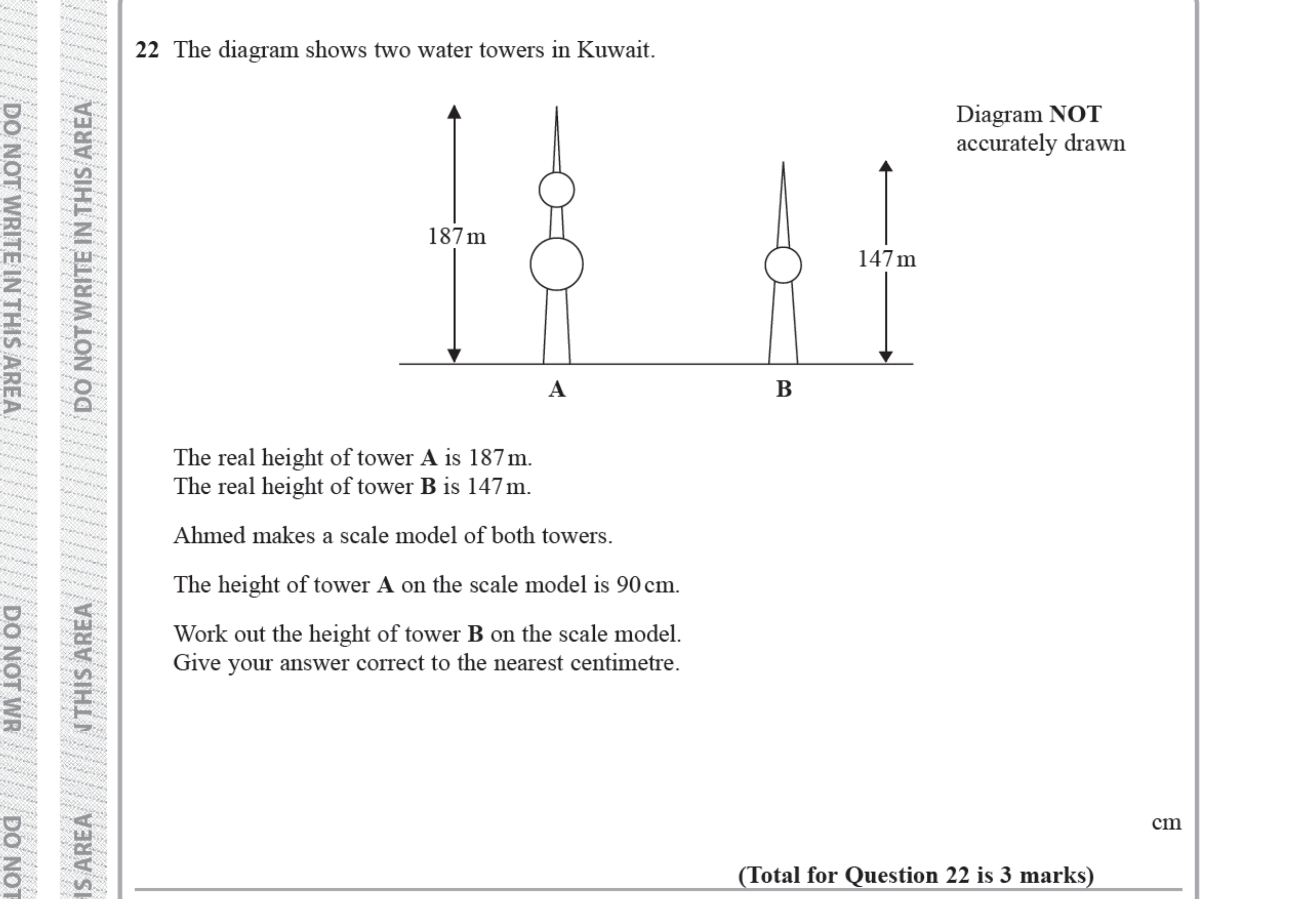 Question 22 — Maps — Edexcel iGCSE Jan 2019