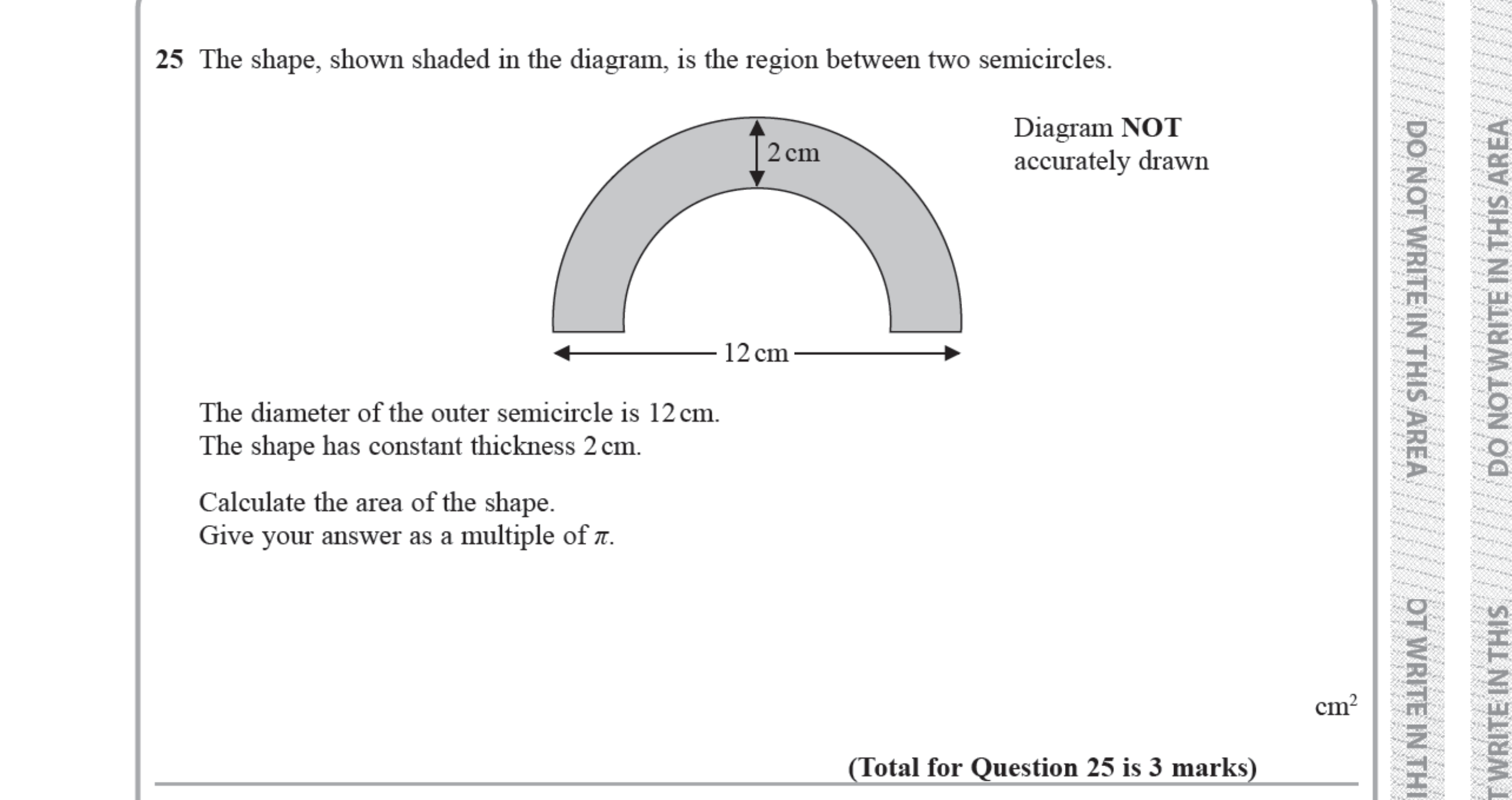 Question 25 — Circles — Edexcel iGCSE Jan 2019