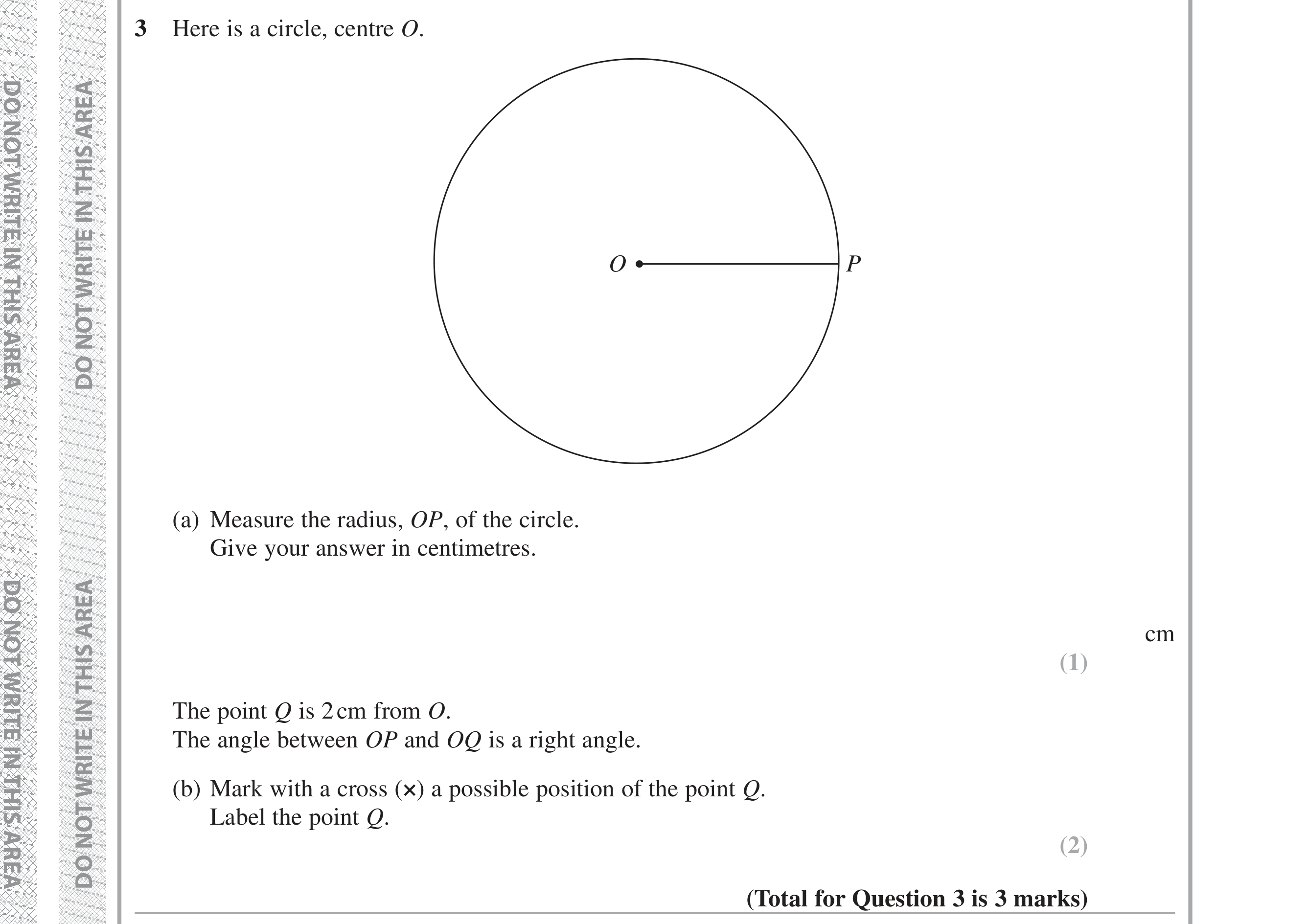 Question 3 — Measure, Angles — Edexcel iGCSE Jan 2019