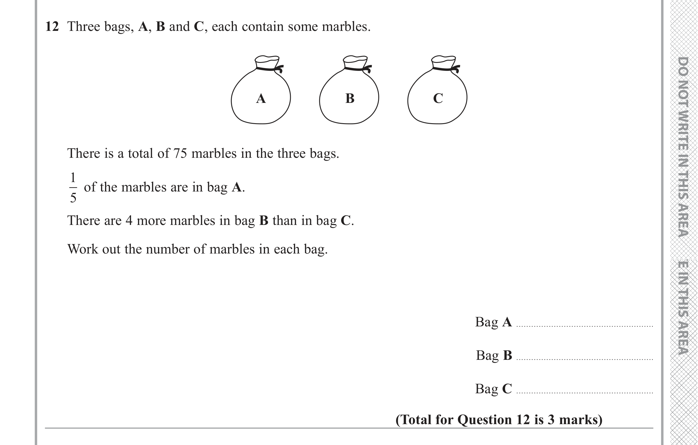 Question 12 — Fractions — Edexcel iGCSE June 2019