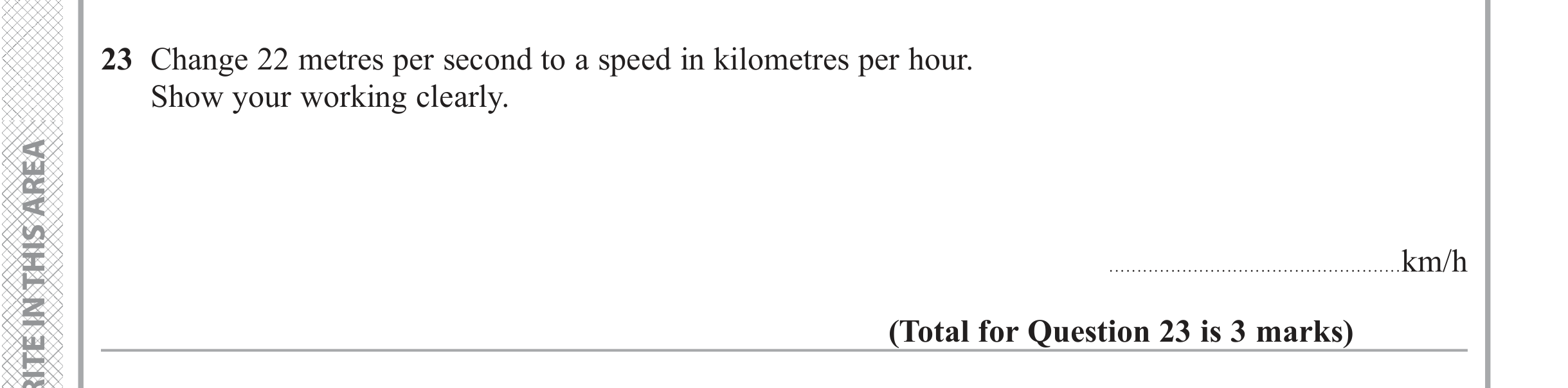 Question 23 — Unit Conversions — Edexcel iGCSE June 2019