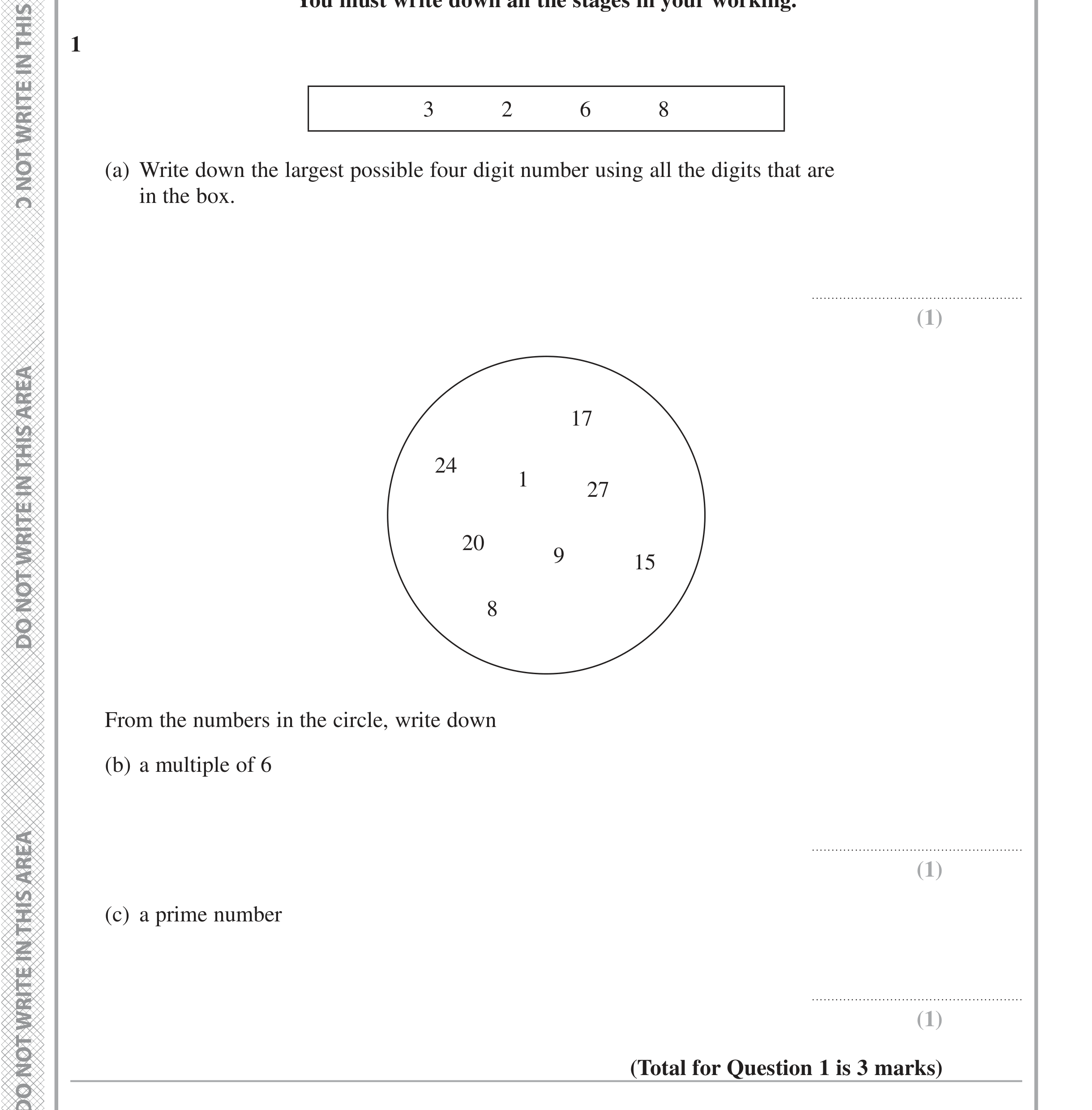 Question 1 — Numbers — Edexcel iGCSE Jan 2020