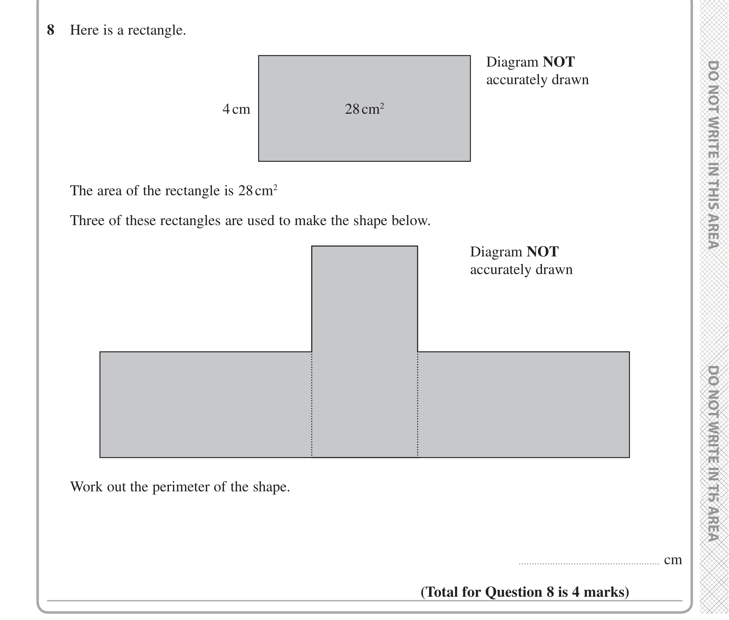 Question 8 — Perimeter and Area — Edexcel iGCSE Jan 2020