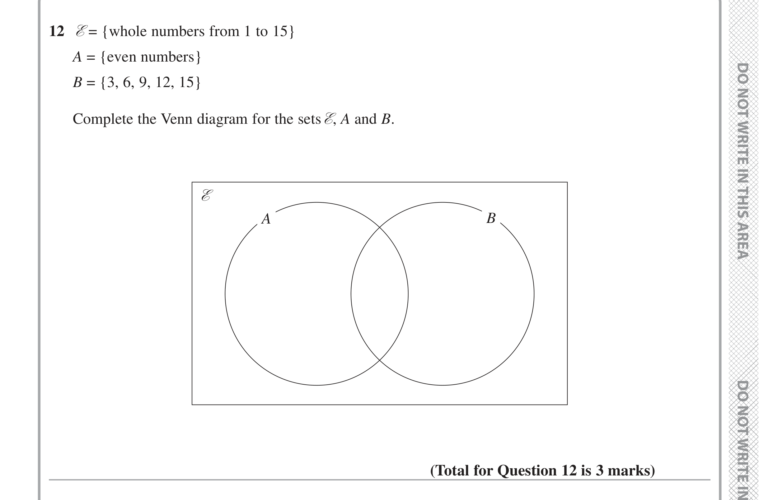 Question 12 — Set Notation — Edexcel iGCSE June 2020