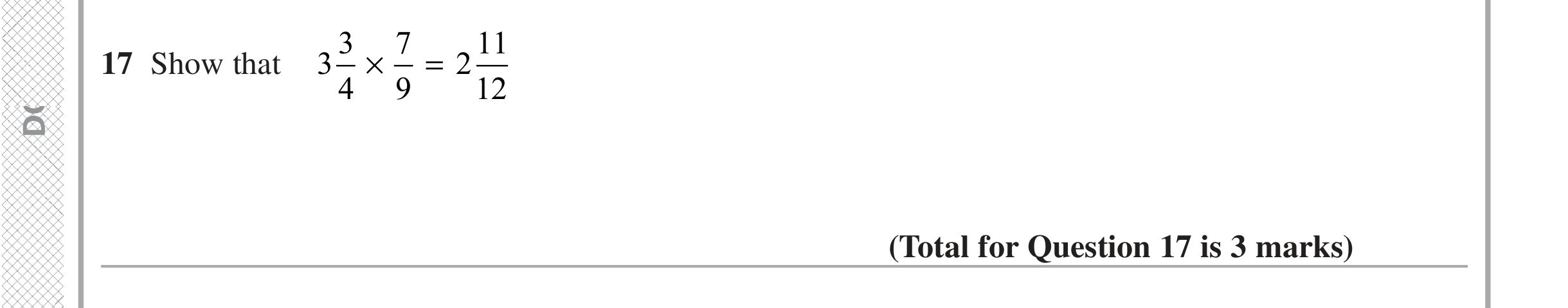 Question 17 — Fractions — Edexcel iGCSE June 2020