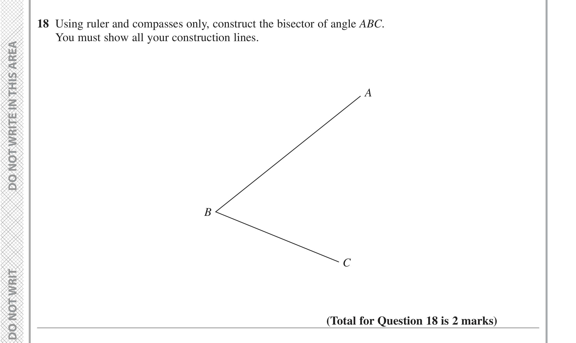 Question 18 — Construction — Edexcel iGCSE June 2020
