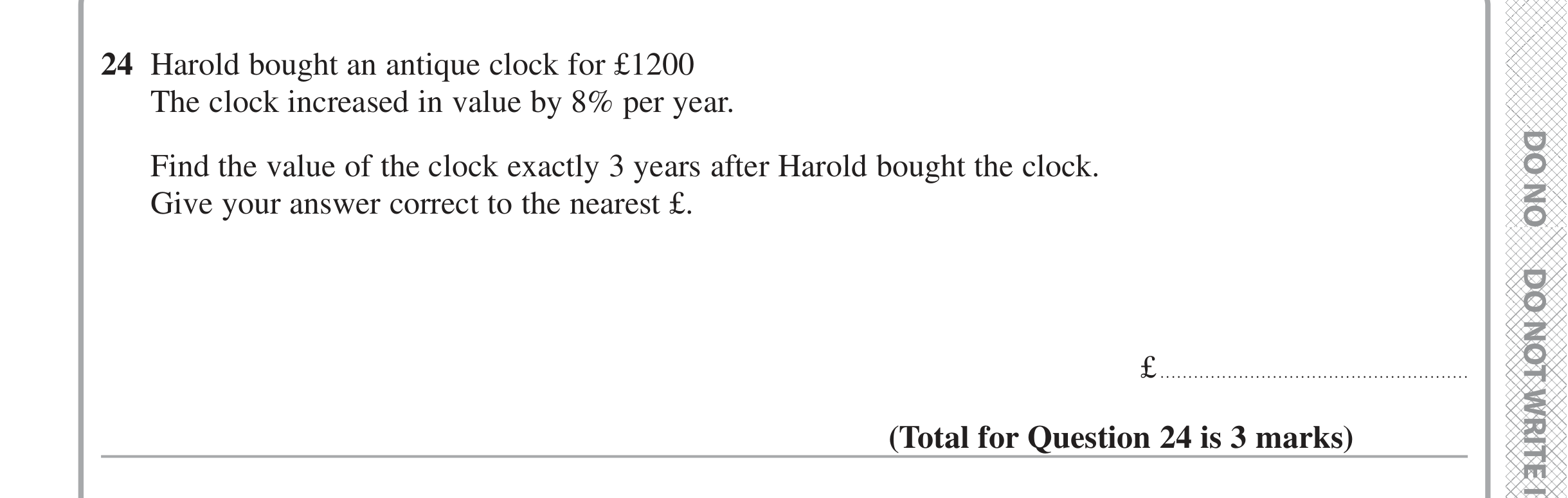 Question 24 — Compound Interest — Edexcel iGCSE June 2020