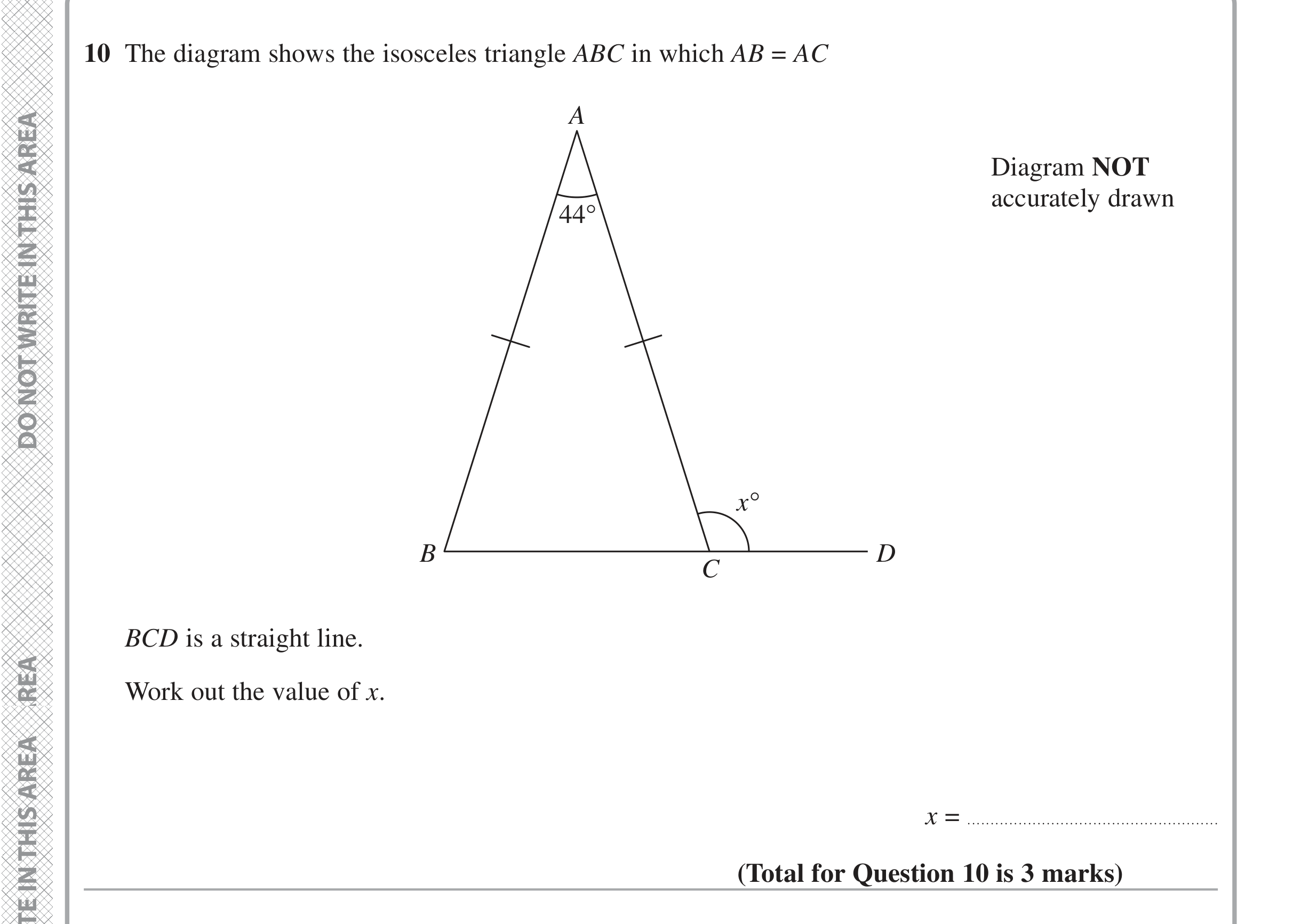 Question 10 — Angles — Edexcel iGCSE Jan 2021